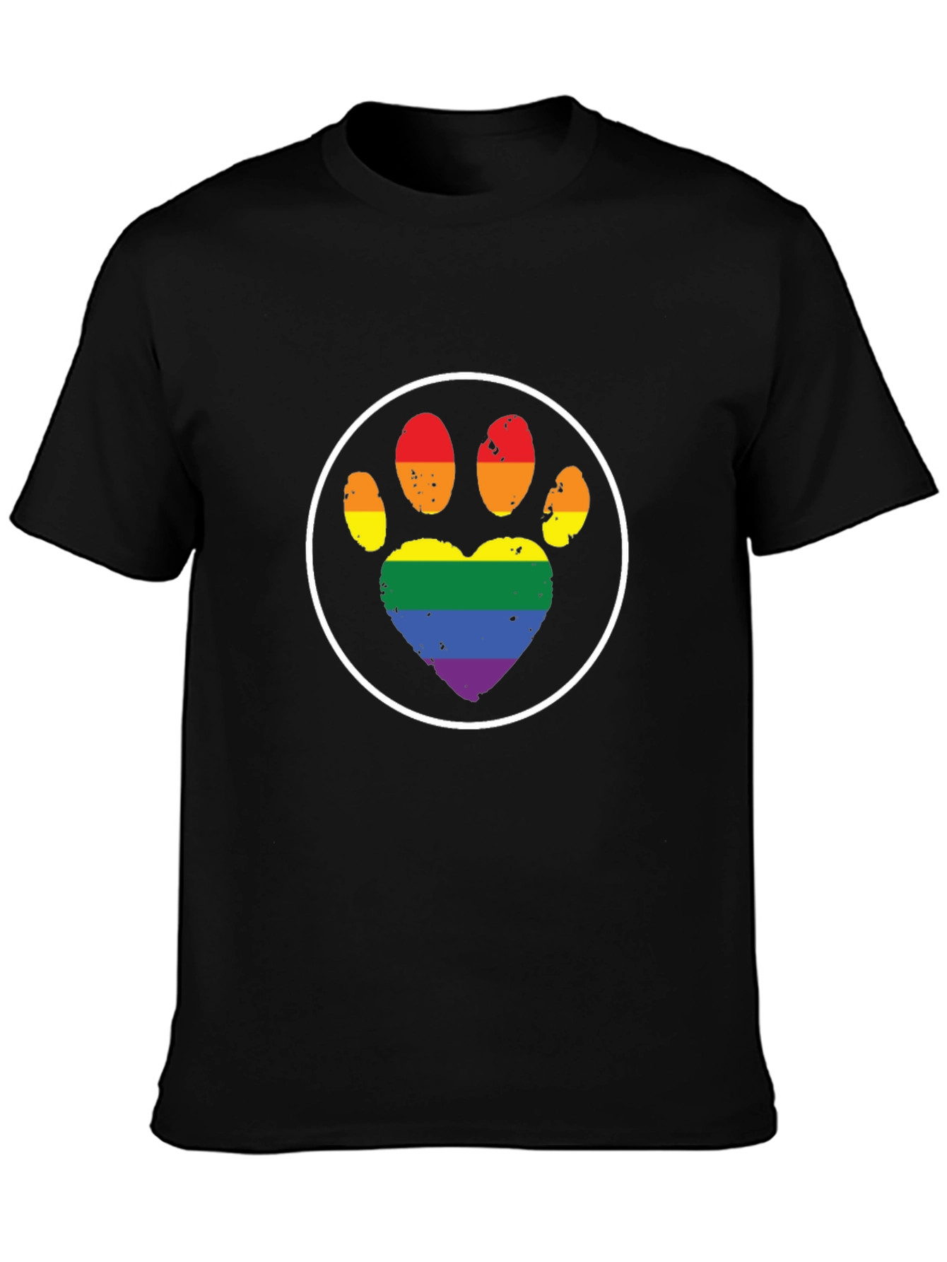 Camiseta Negra con Huella LGBT