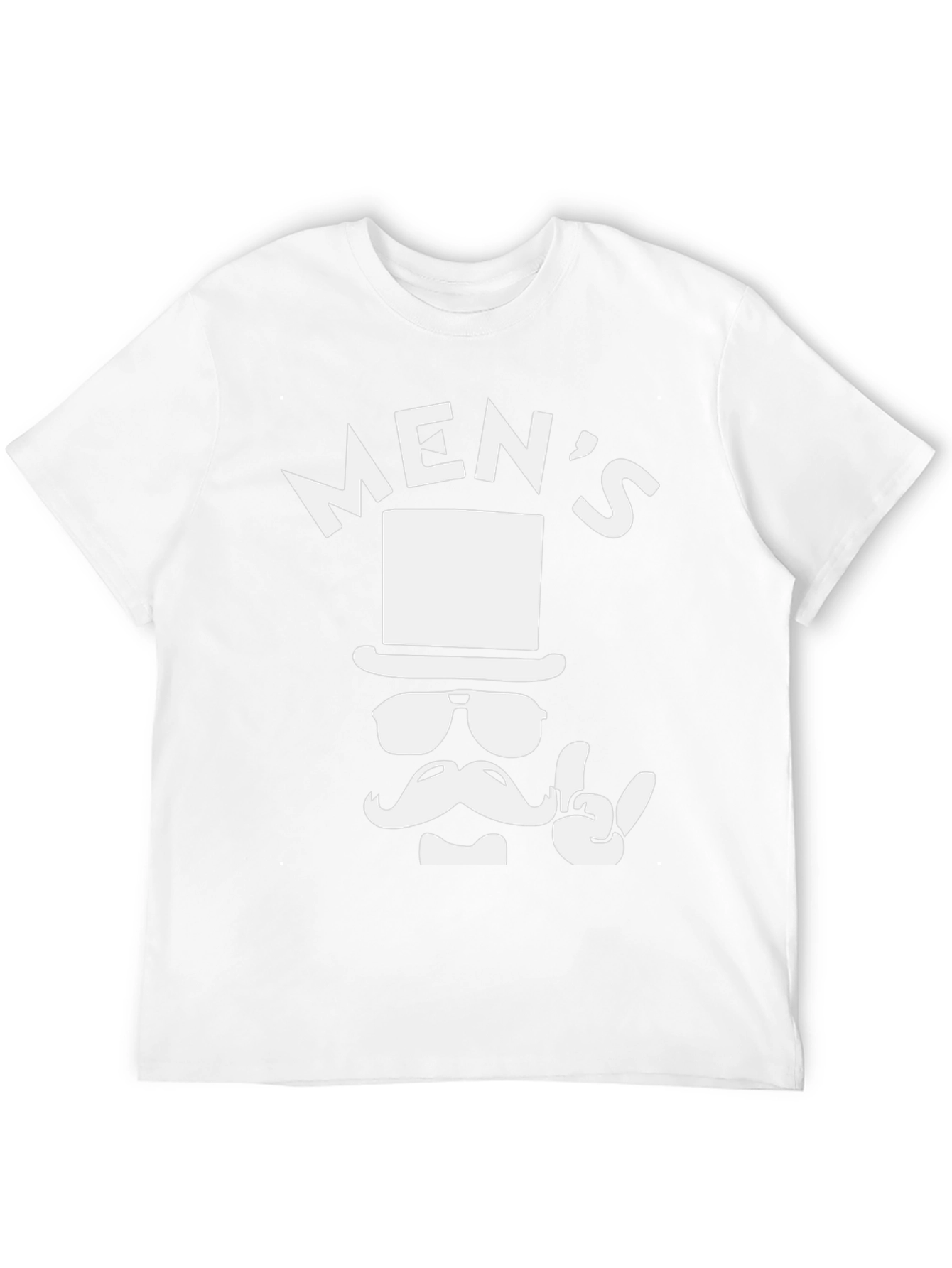 Camiseta Hombre Diseño Bigote y Sombrero