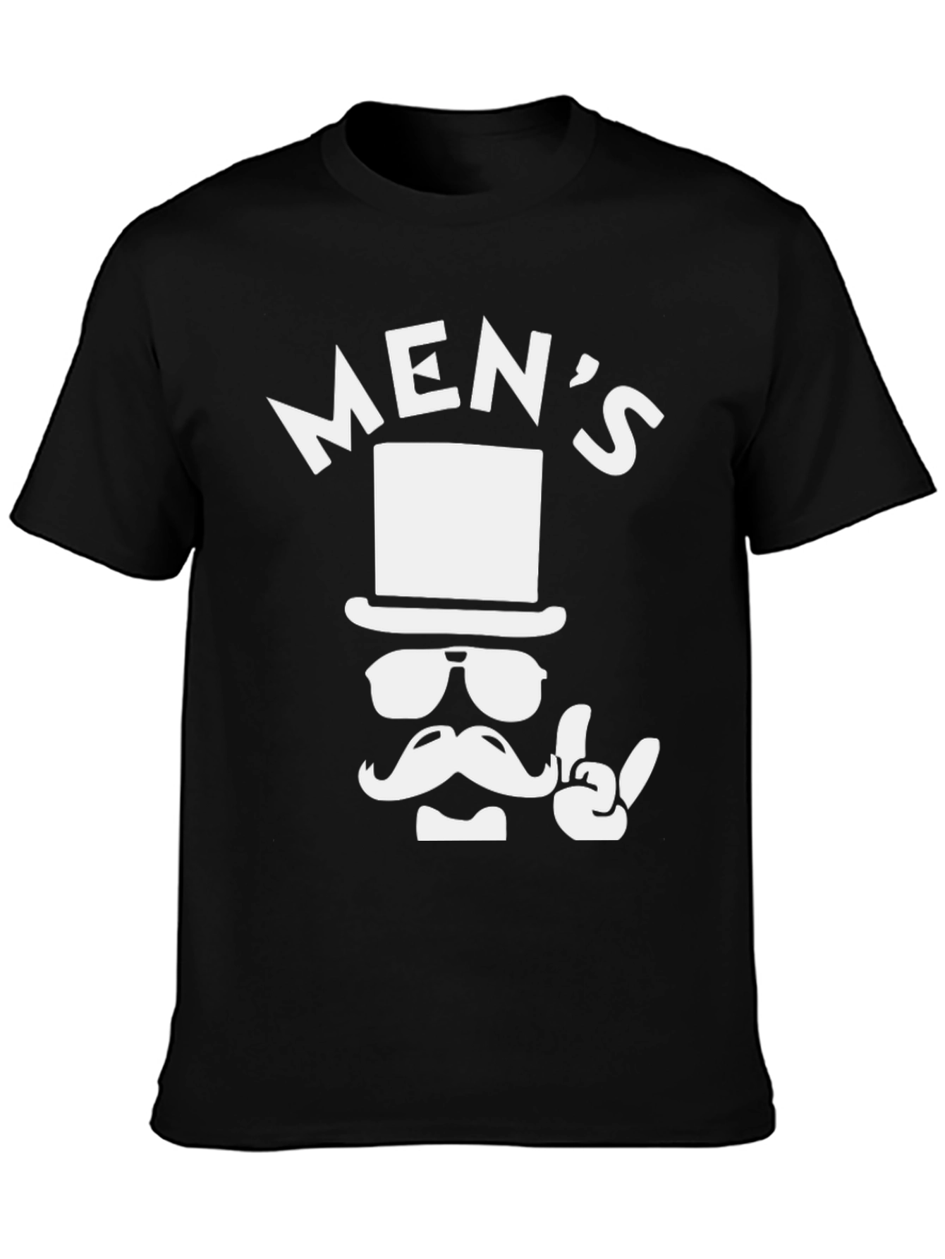 Camiseta Hombre Diseño Bigote y Sombrero