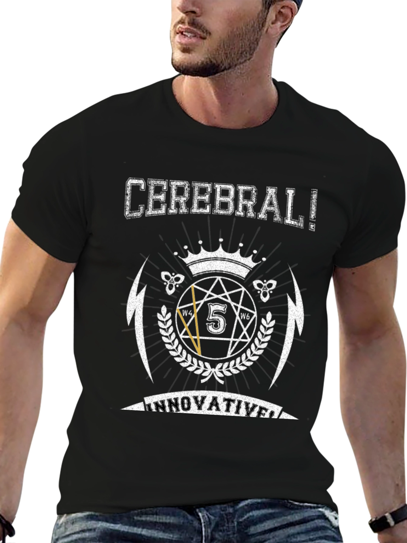 Camiseta Negra: Diseño Cerebral Innovador