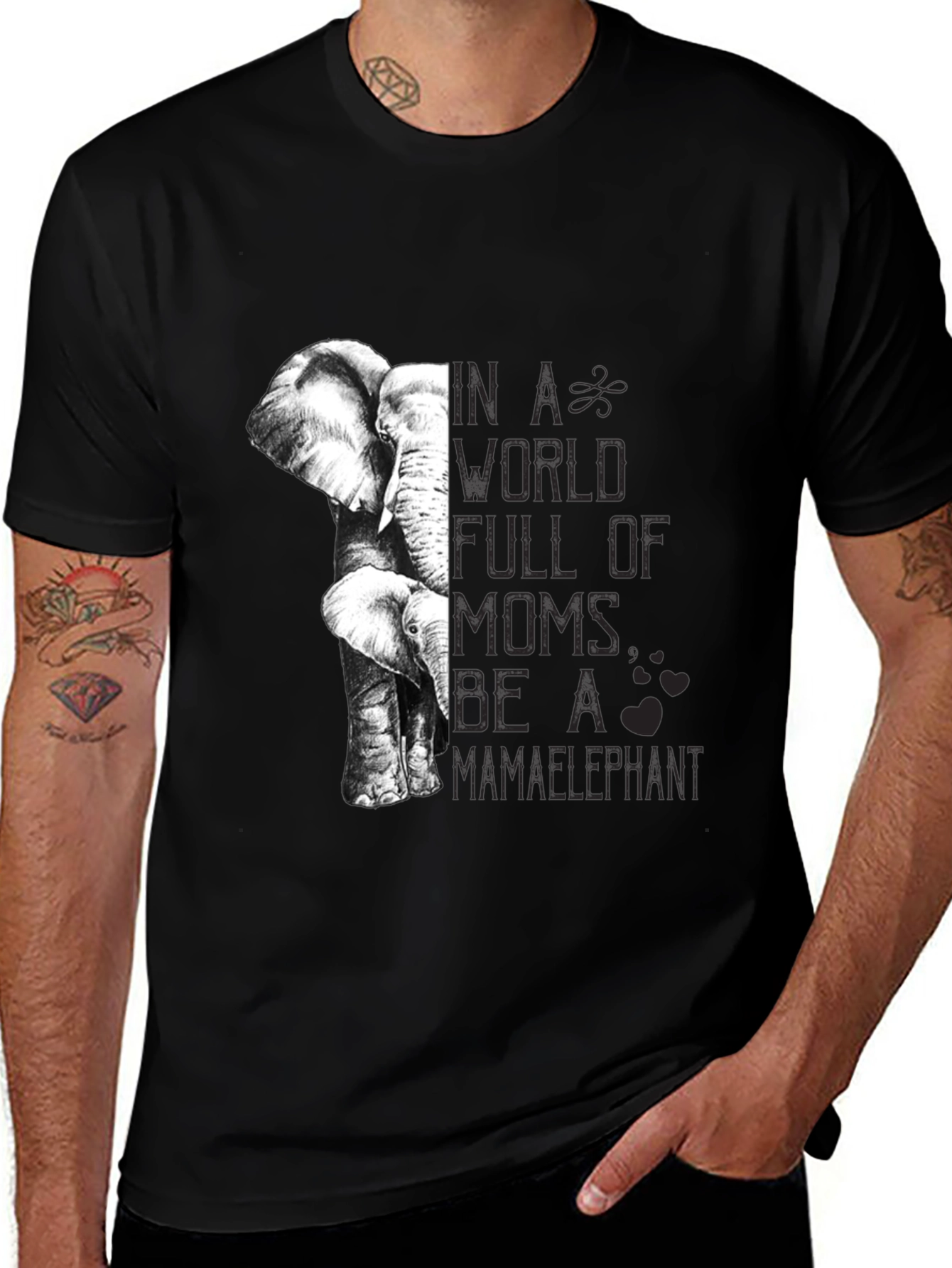 Camiseta Negra Mamá Elefante