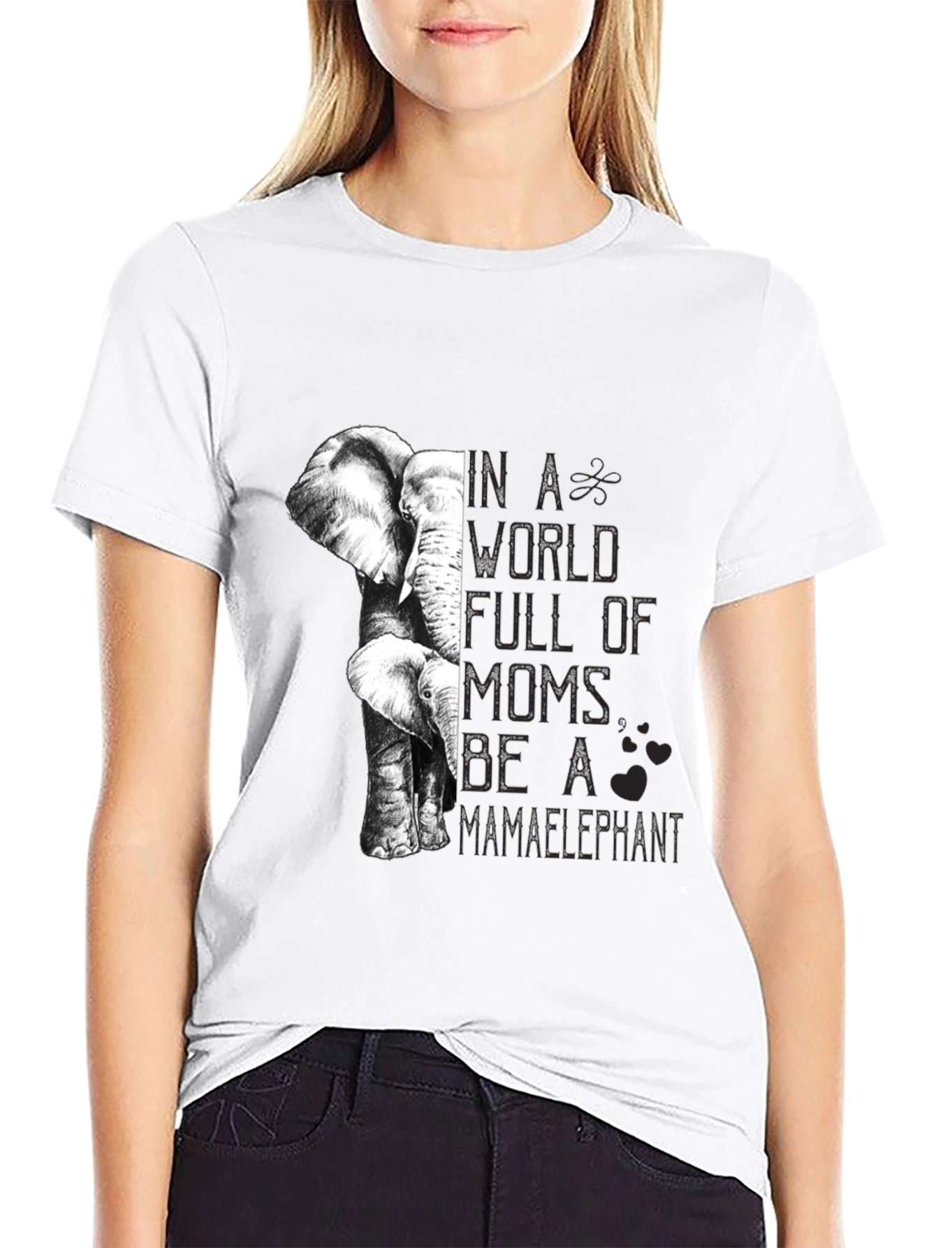 Camiseta Negra Mamá Elefante