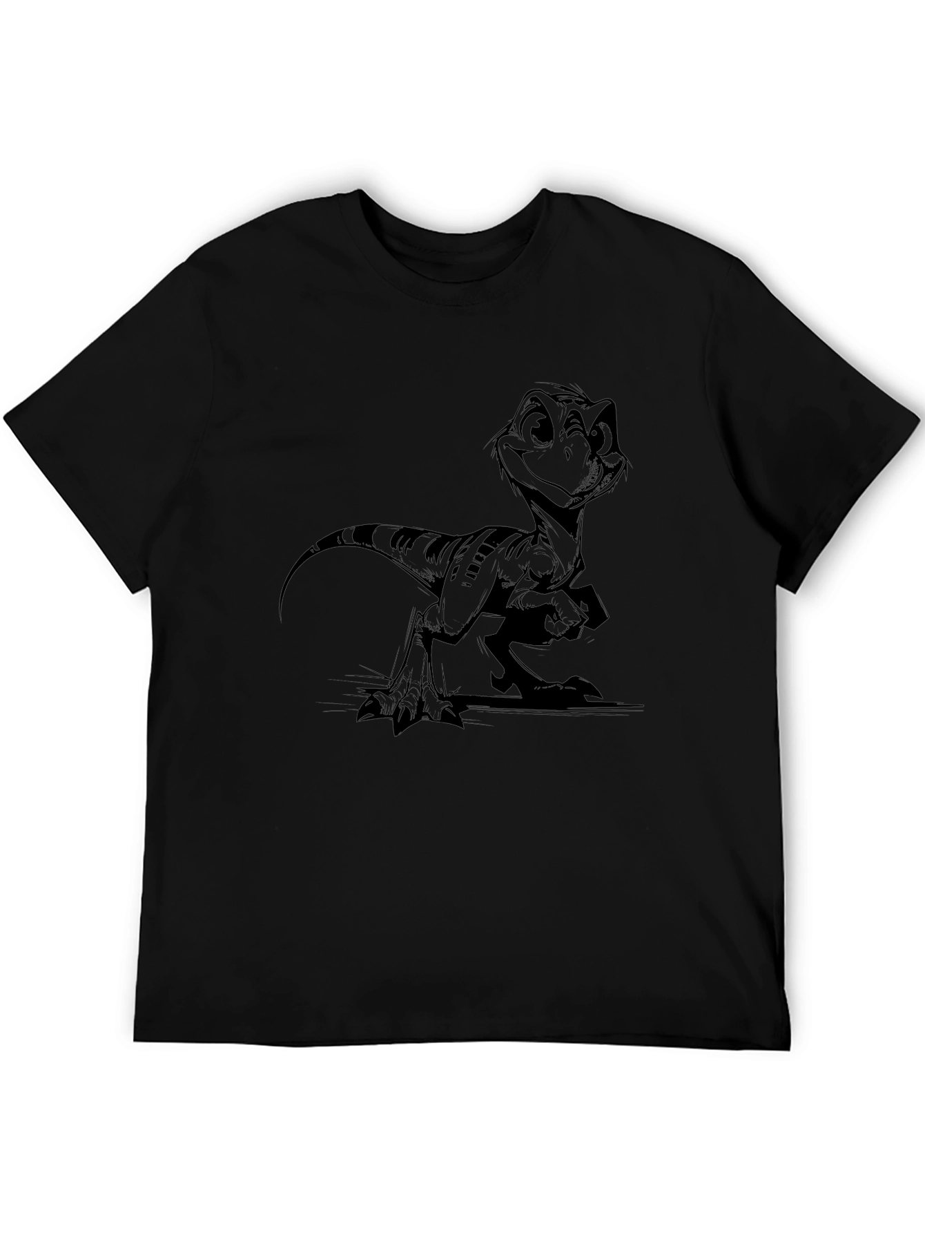 Camiseta Negra con Diseño de Dinosaurio