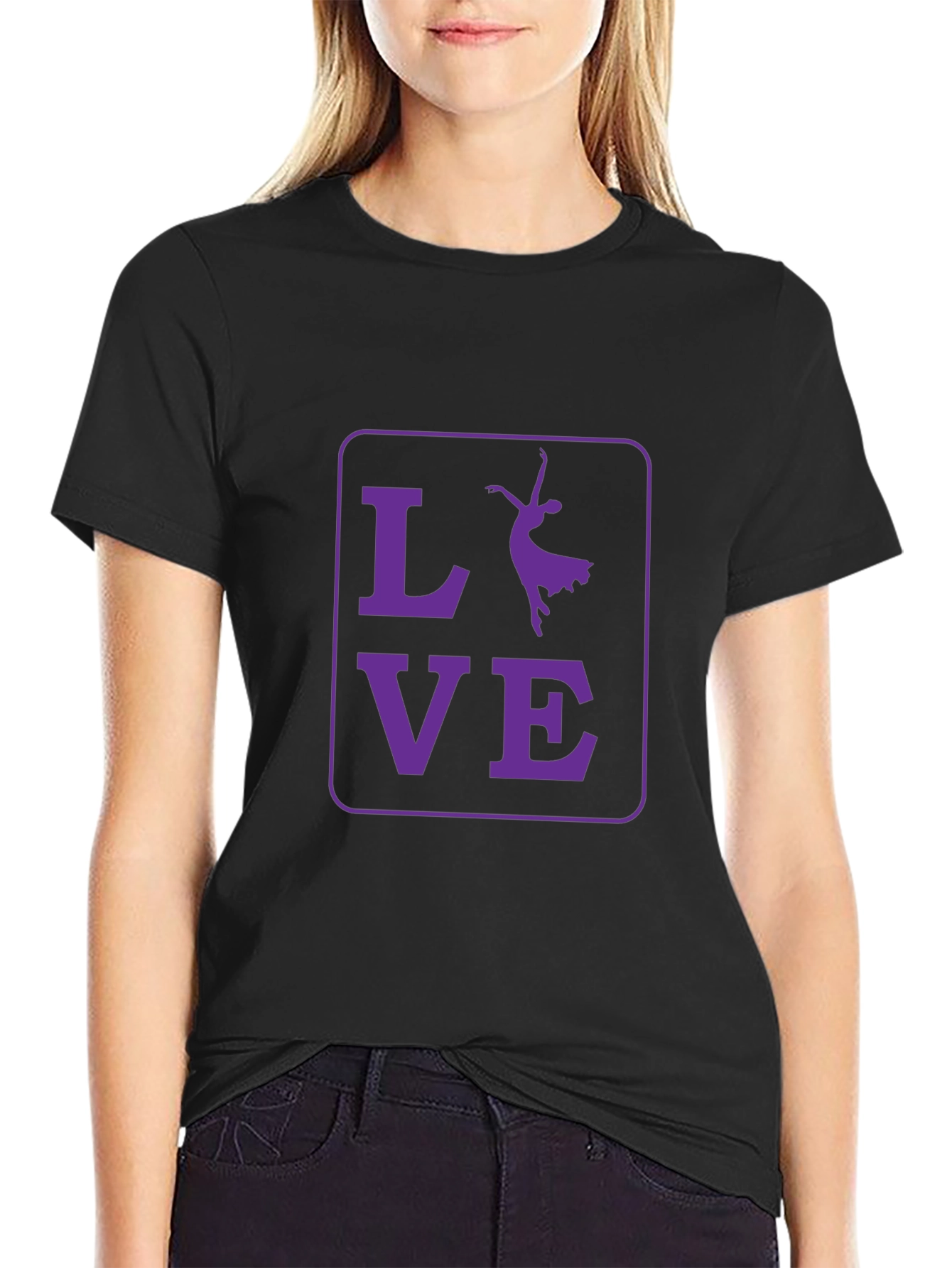 Camiseta Negra Amor Bailarina