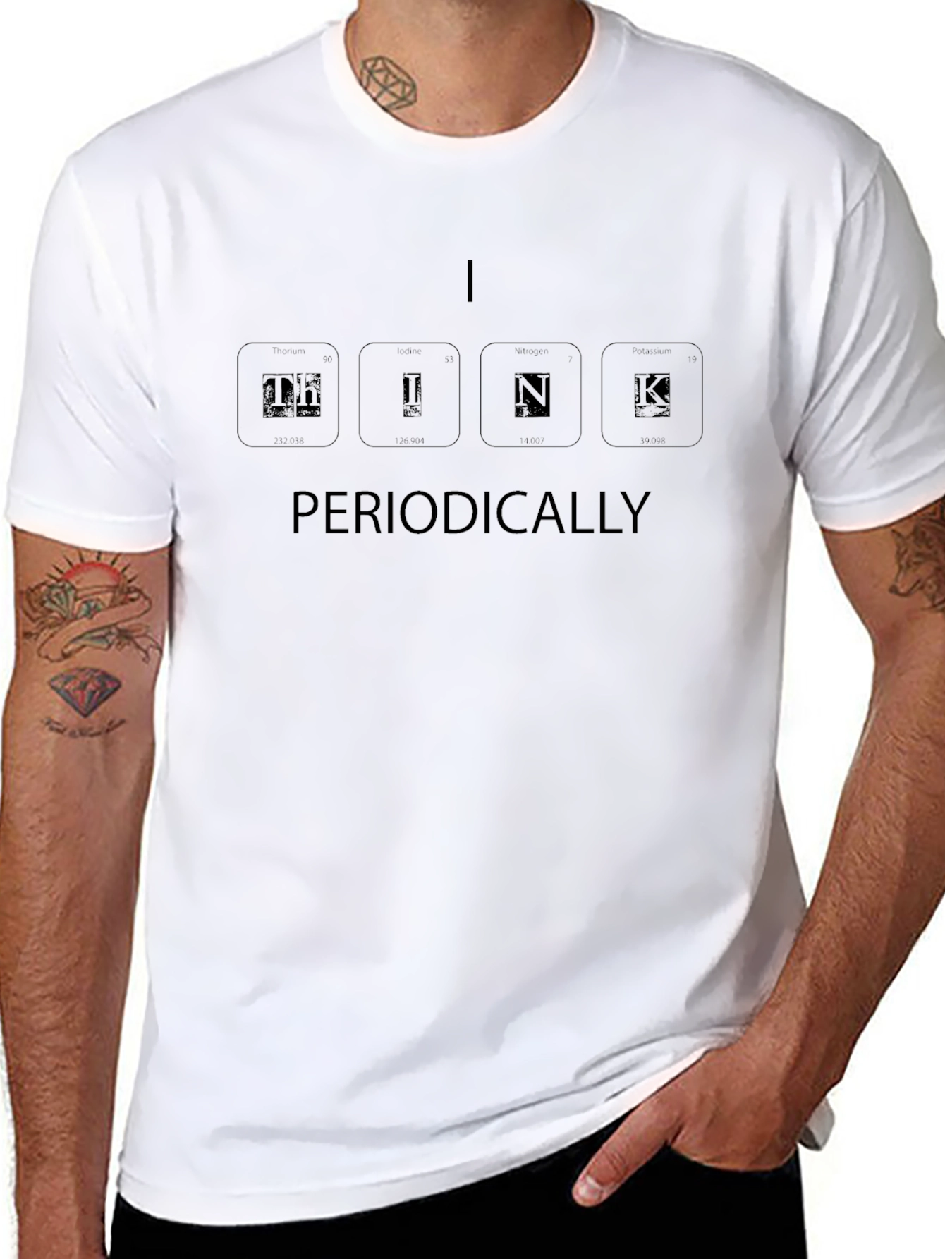 Camiseta Negra Think Periodically para Hombre