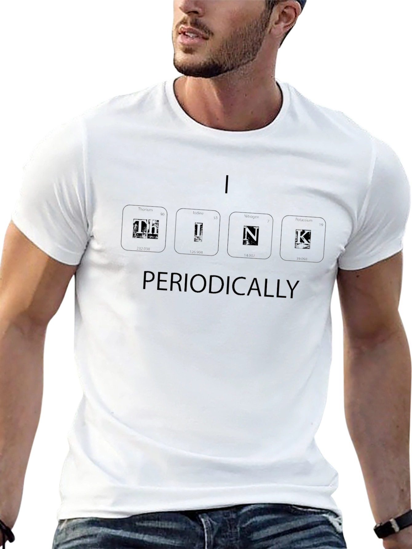 Camiseta Negra Think Periodically para Hombre