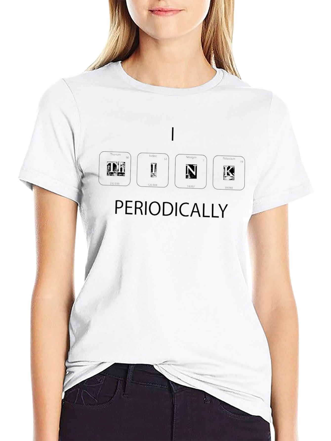 Camiseta Negra Think Periodically para Hombre