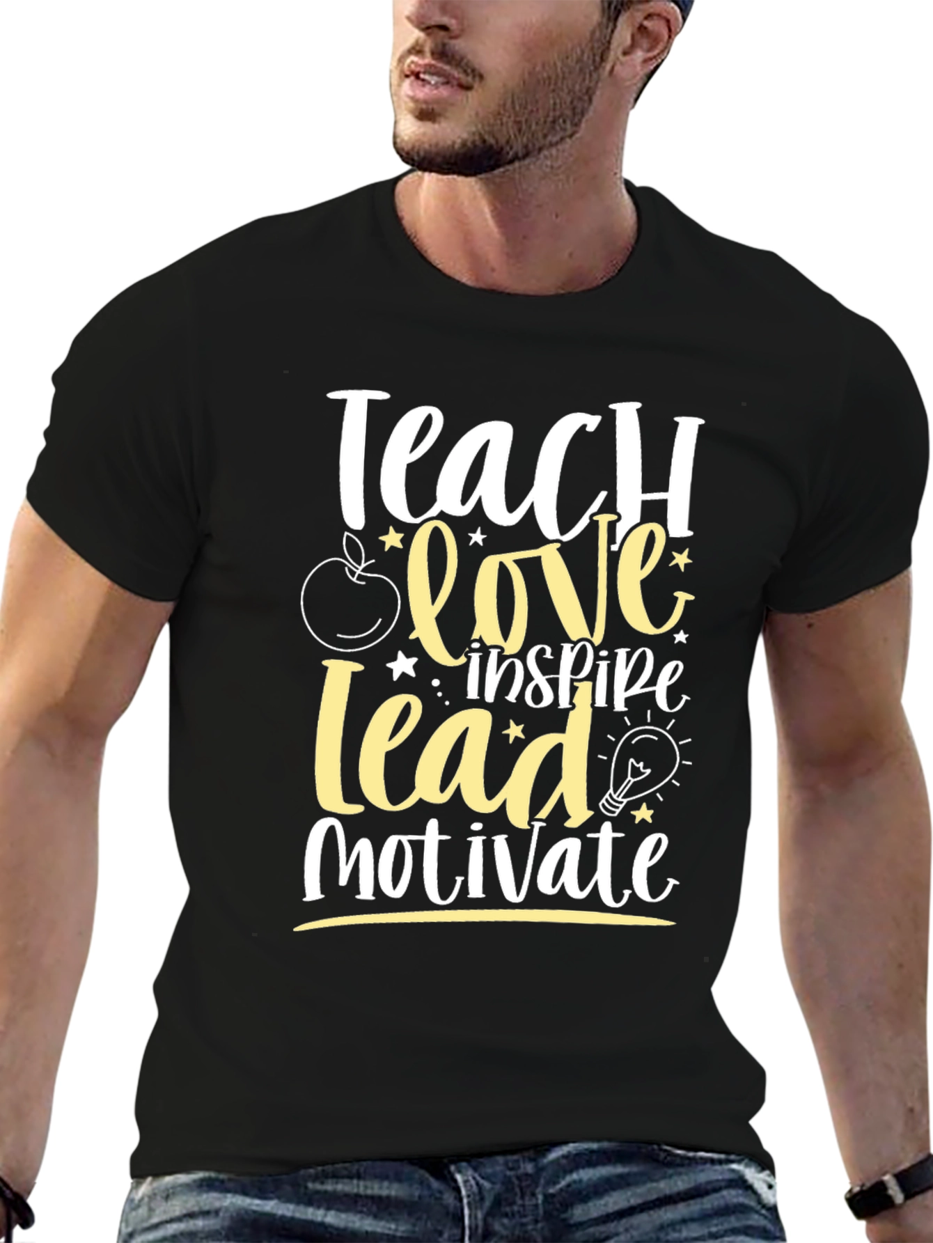 Camiseta Negra Teach Love Inspire Lead Motivate