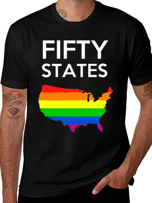 Camiseta Negra Fifty States Orgullo LGBT