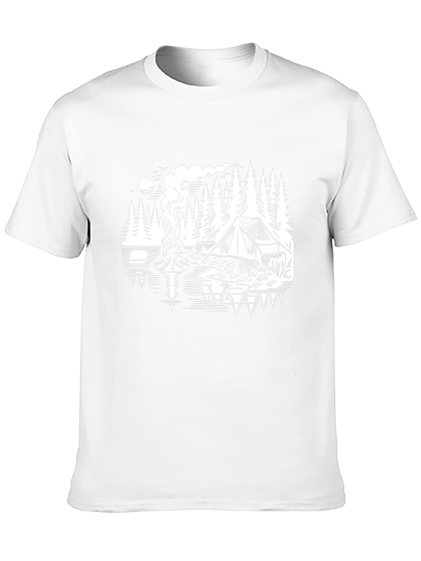 Camiseta Negra con Diseño de Camping