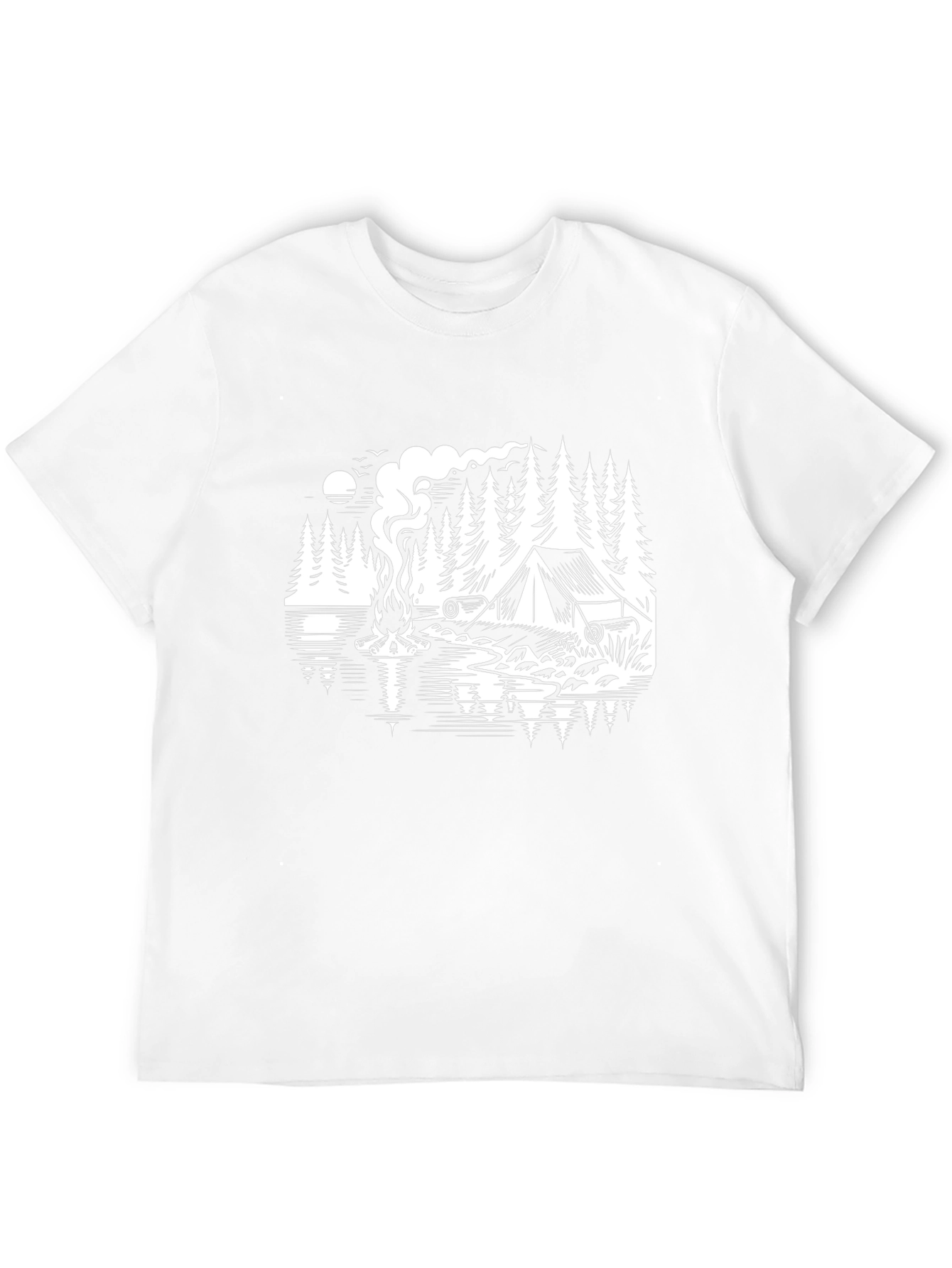 Camiseta Negra con Diseño de Camping