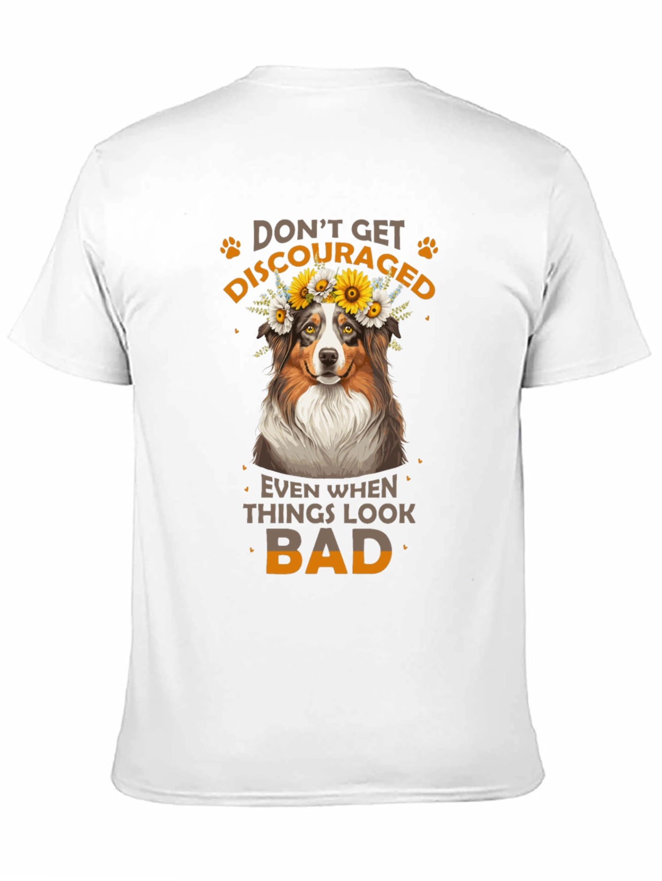 Camiseta Negra No Te Desanimes con Diseño de Perro