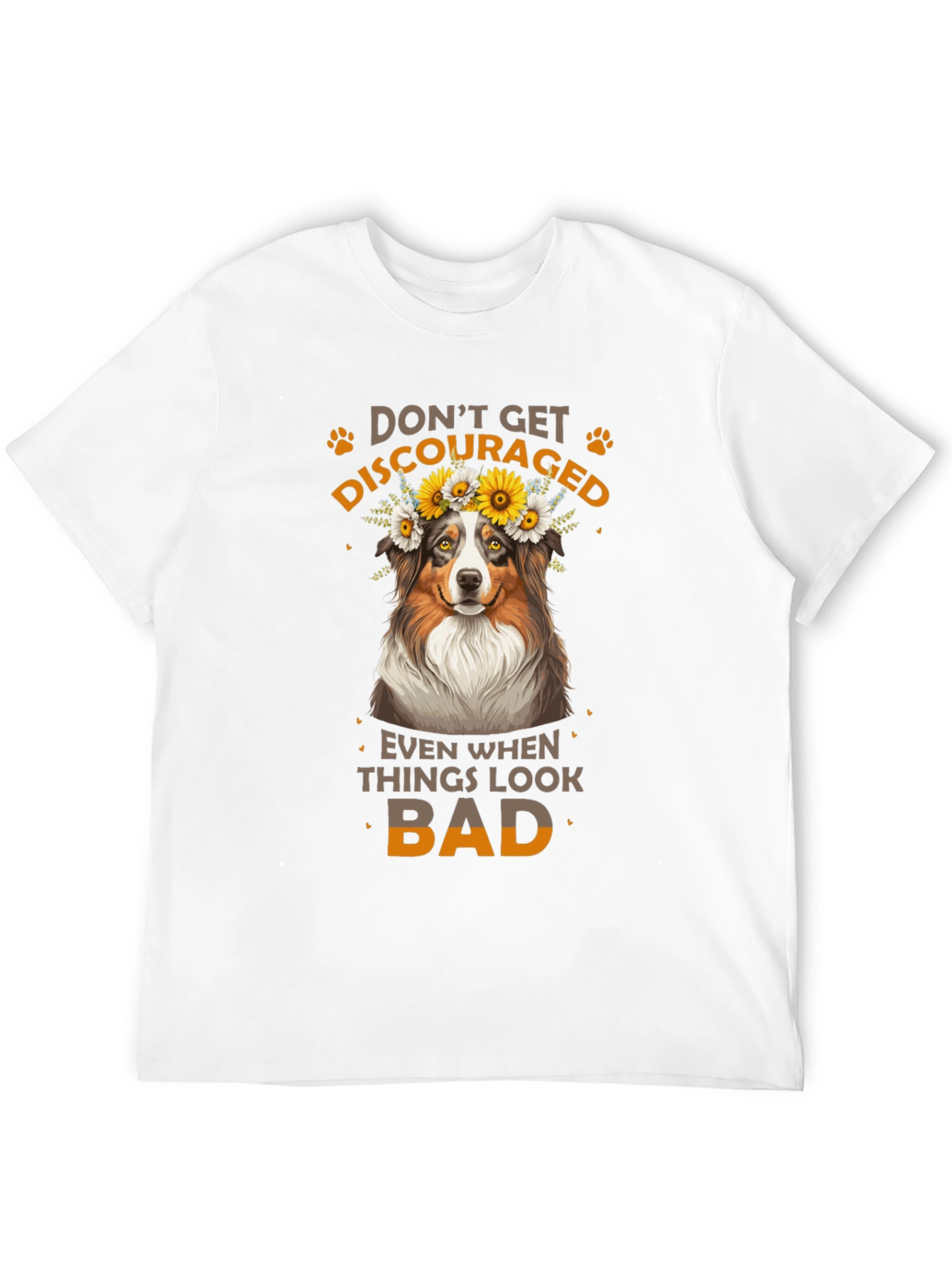 Camiseta Negra No Te Desanimes con Diseño de Perro