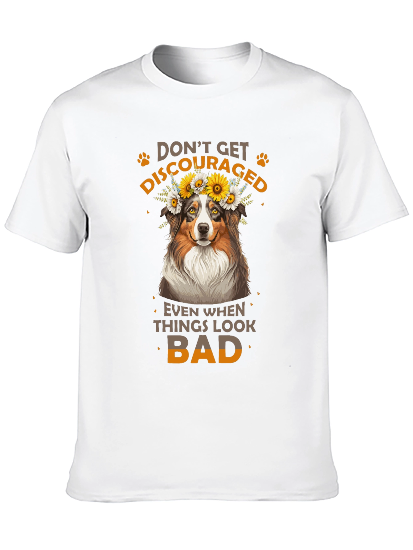 Camiseta Negra No Te Desanimes con Diseño de Perro