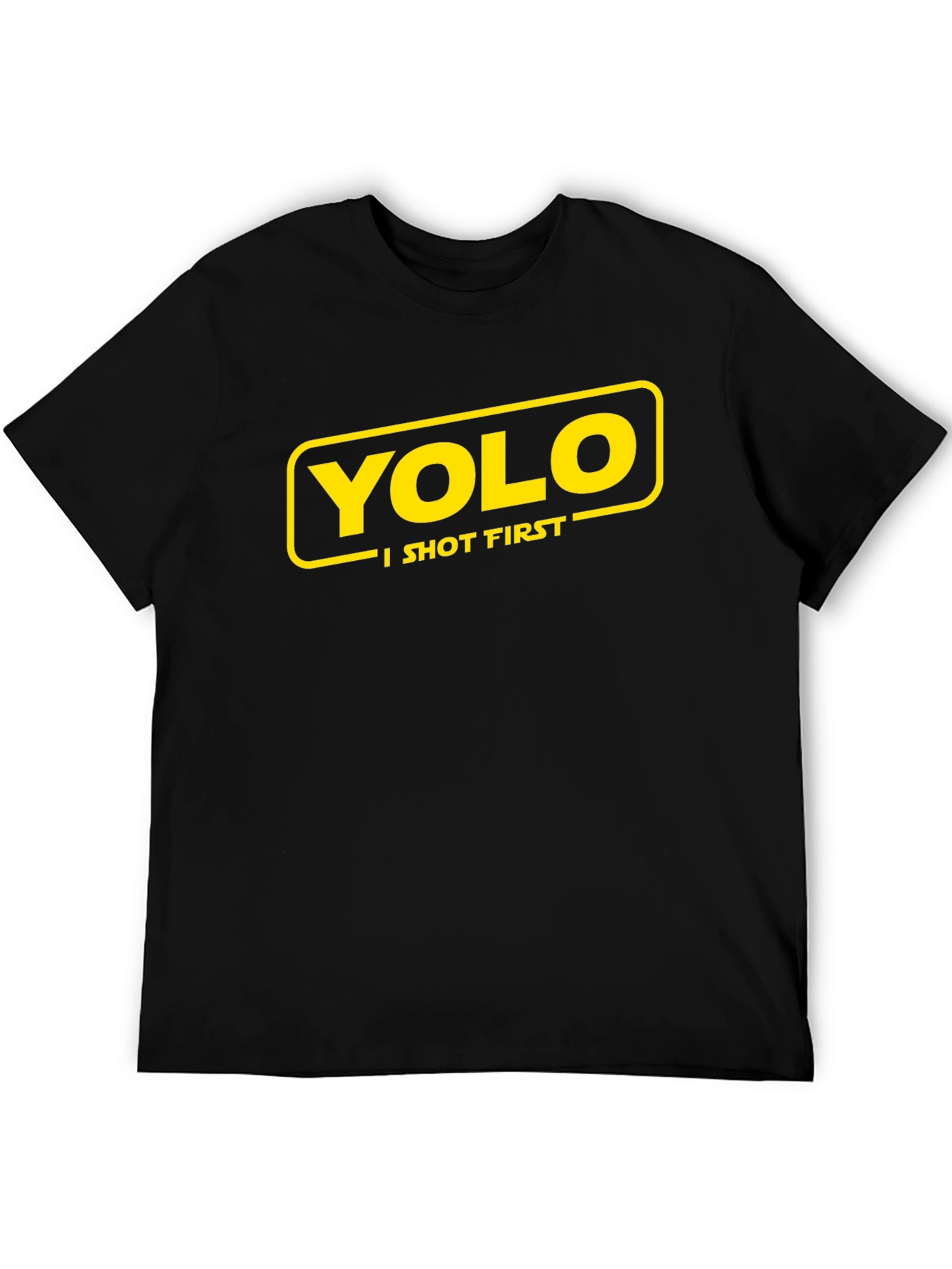 Camiseta Negra YOLO I Shot First Original