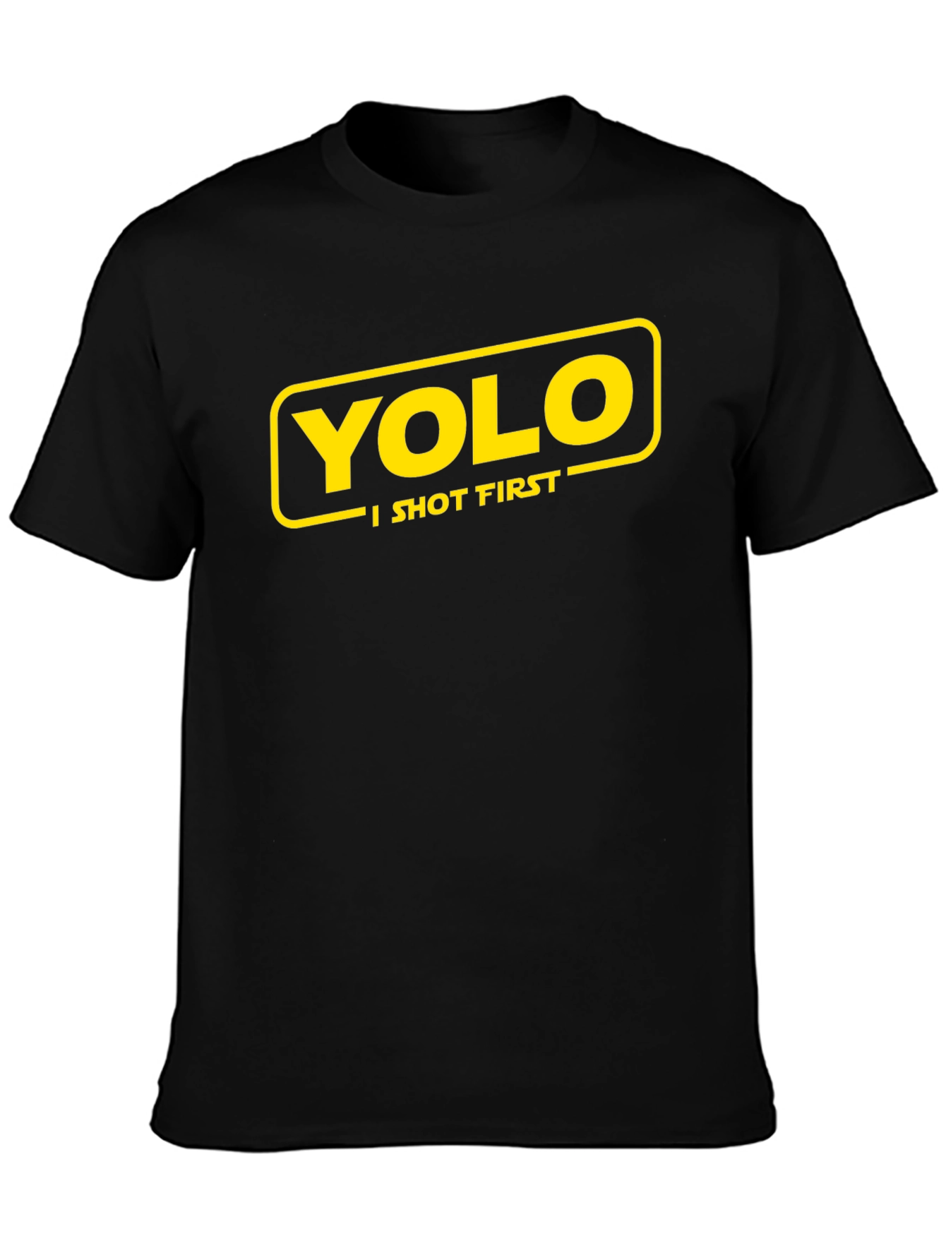 Camiseta Negra YOLO I Shot First Original