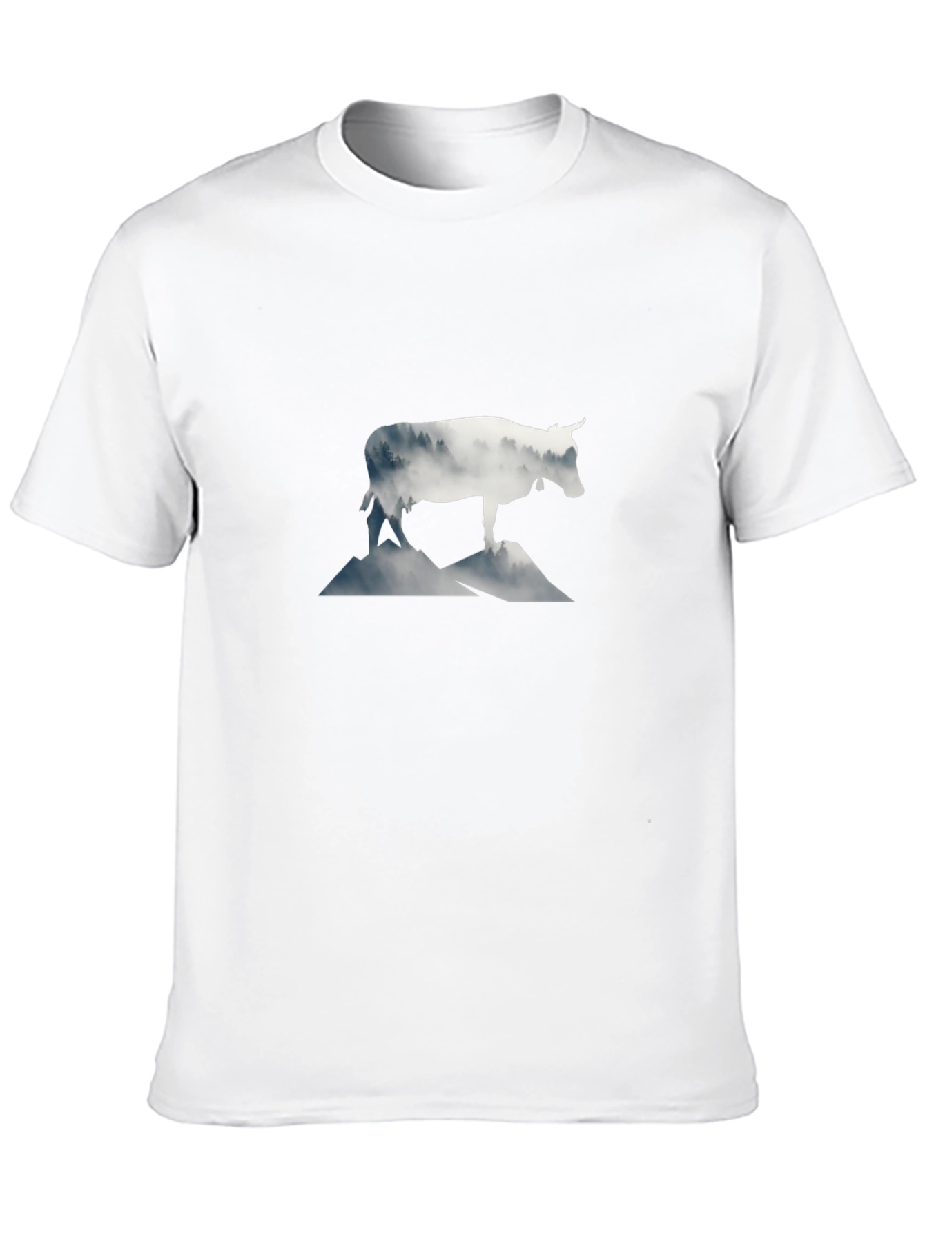 Camiseta Negra con Diseño de Vaca Alpina