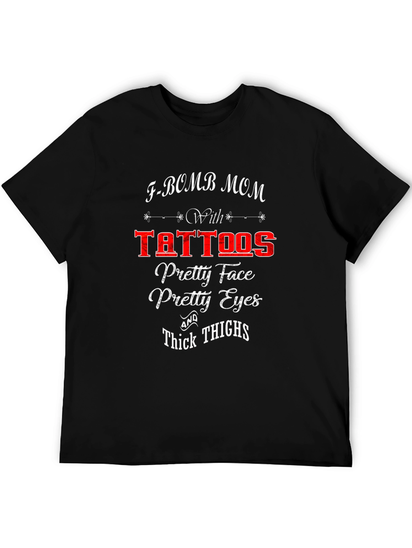 Camiseta Negra con Diseño Gráfico para Mamás con Tatuajes