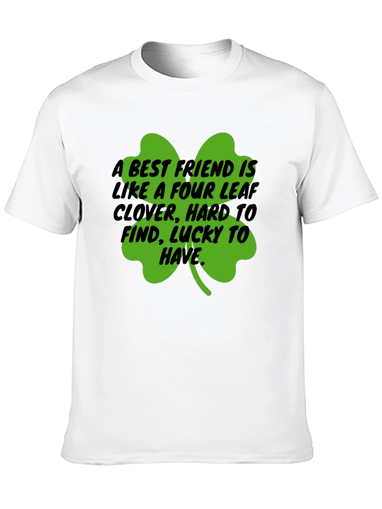 Camiseta Negra Trébol de la Suerte para Amigos