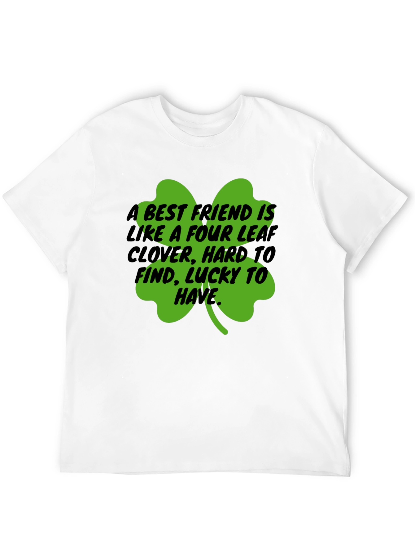 Camiseta Negra Trébol de la Suerte para Amigos