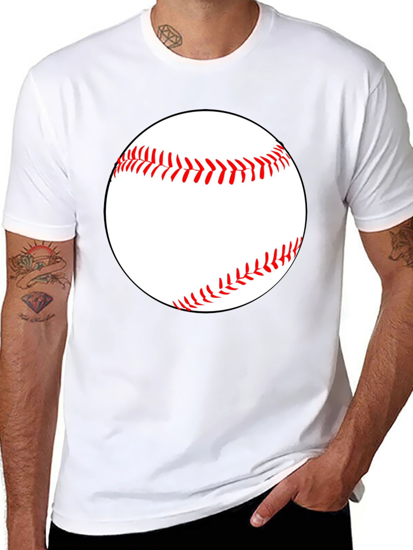 Camiseta Negra con Diseño de Béisbol