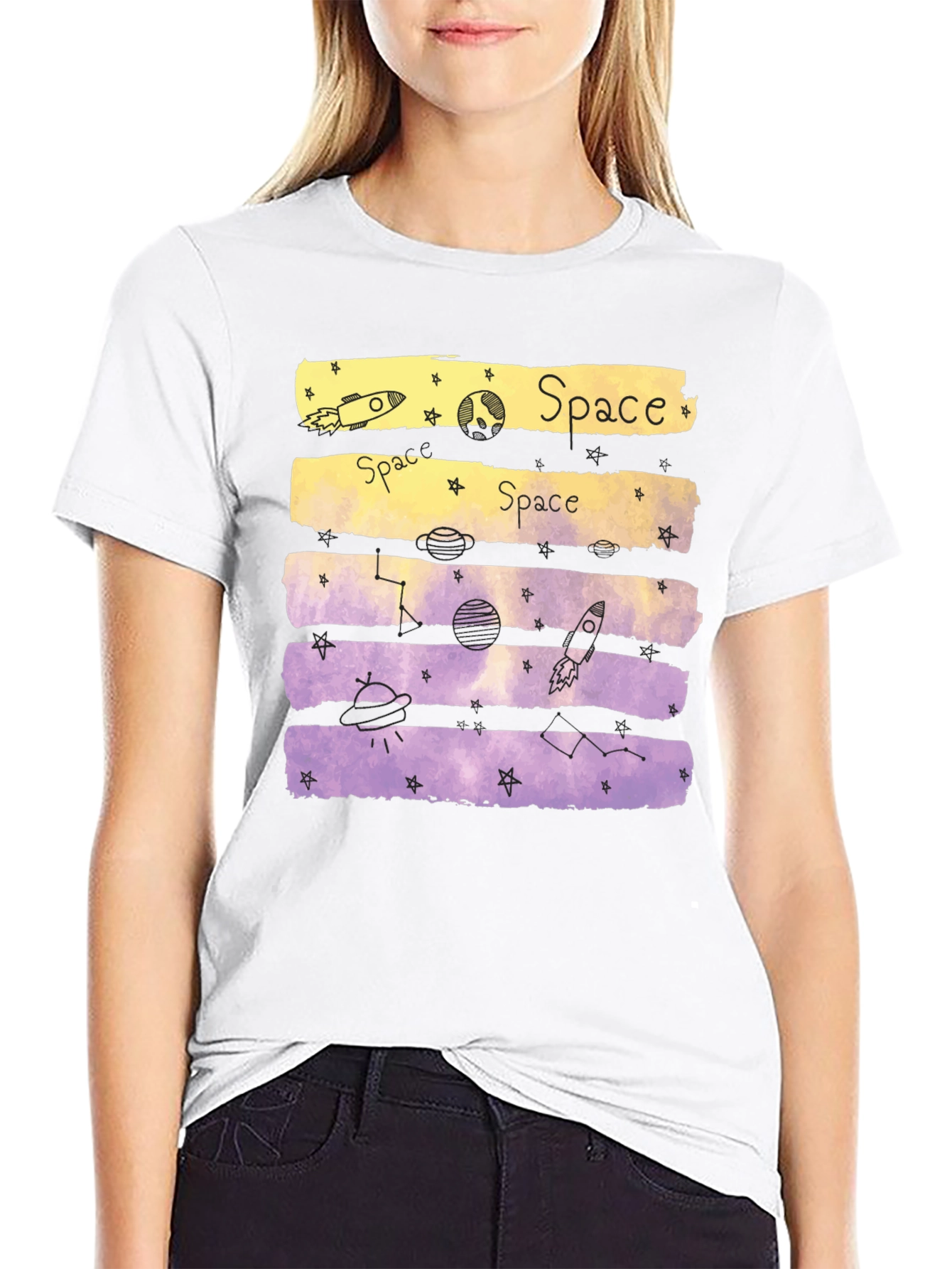 Camiseta Espacial Hombre Diseño Galaxy