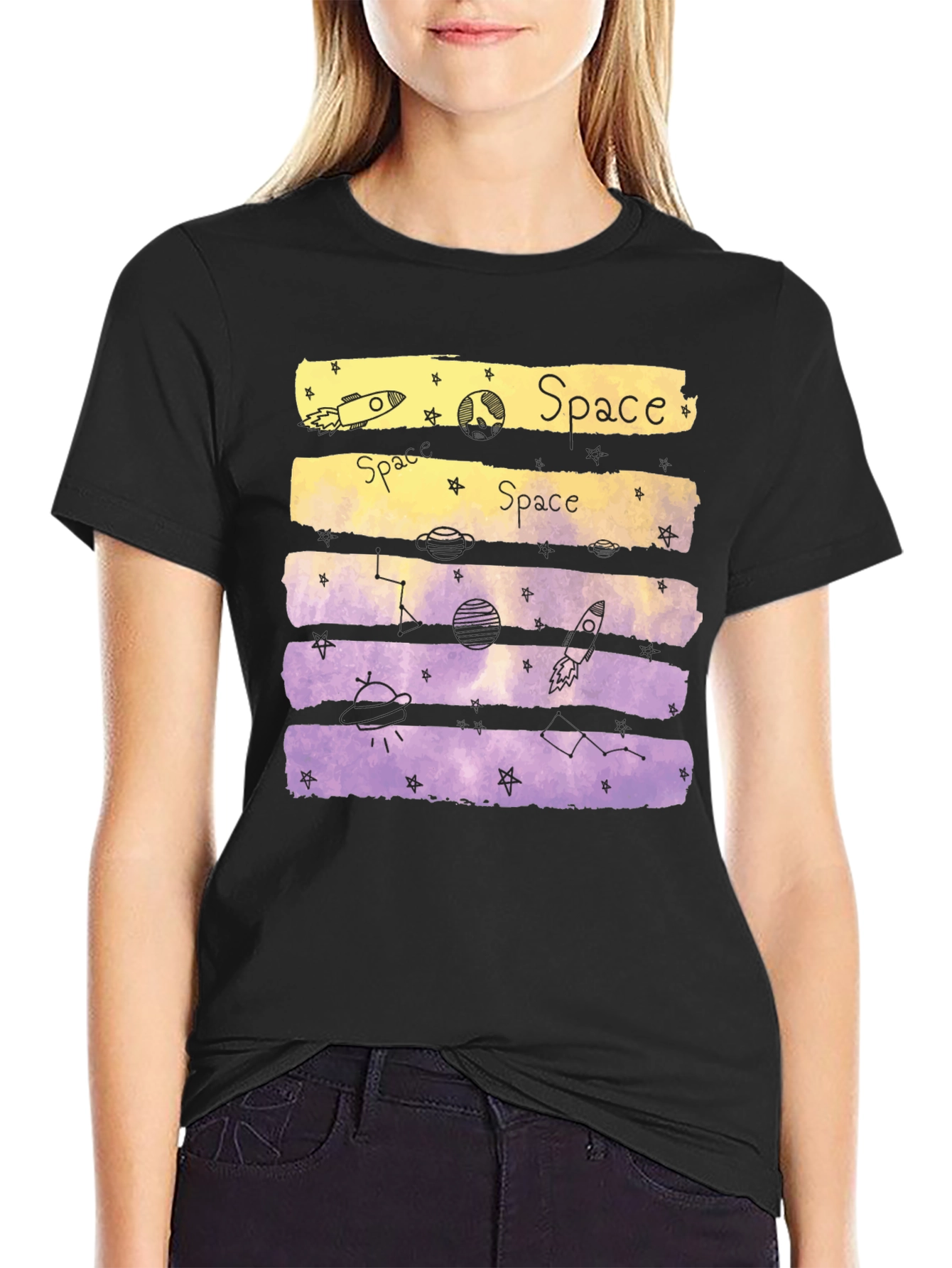 Camiseta Espacial Hombre Diseño Galaxy
