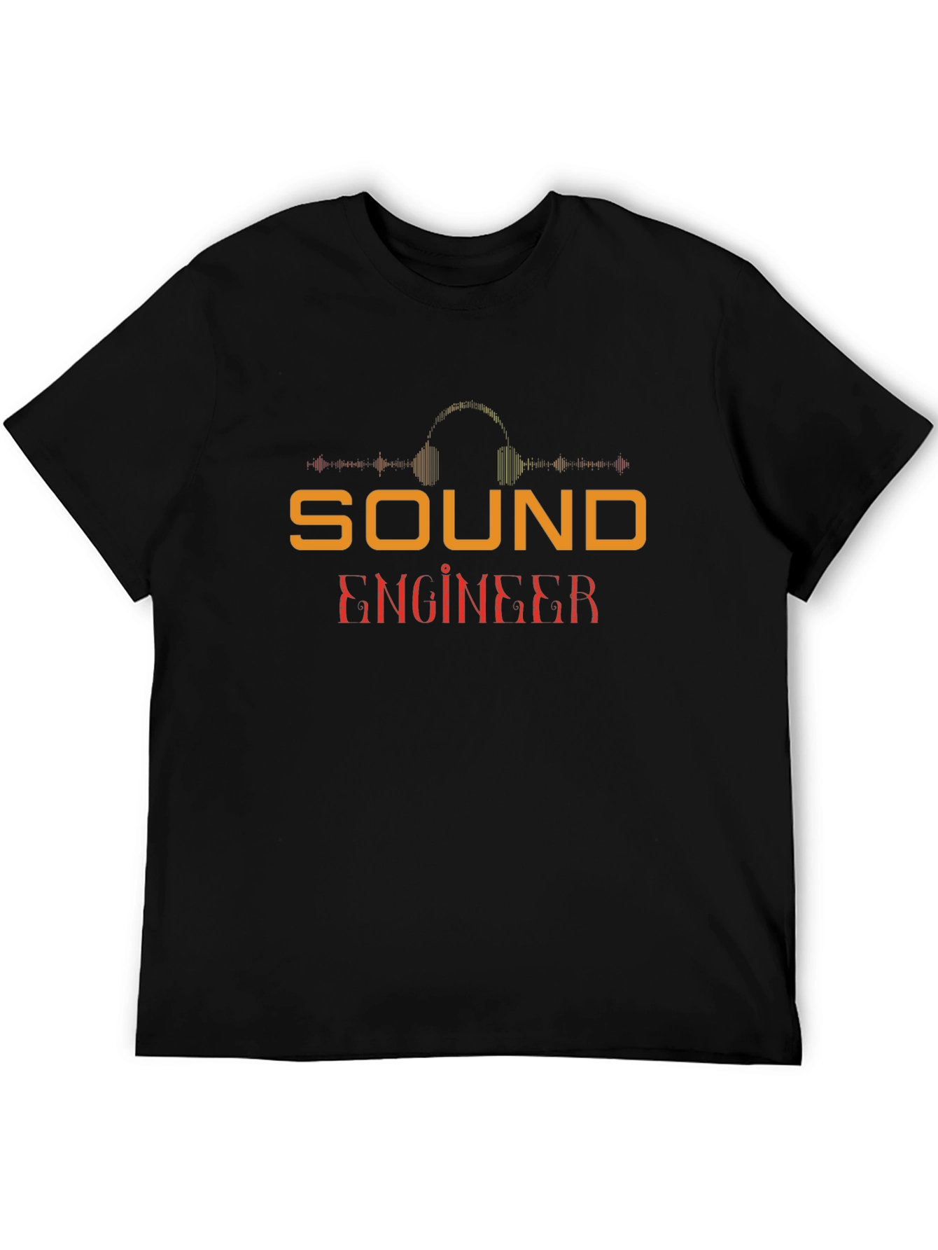 Camiseta Negra Ingeniero de Sonido - Diseño Profesional