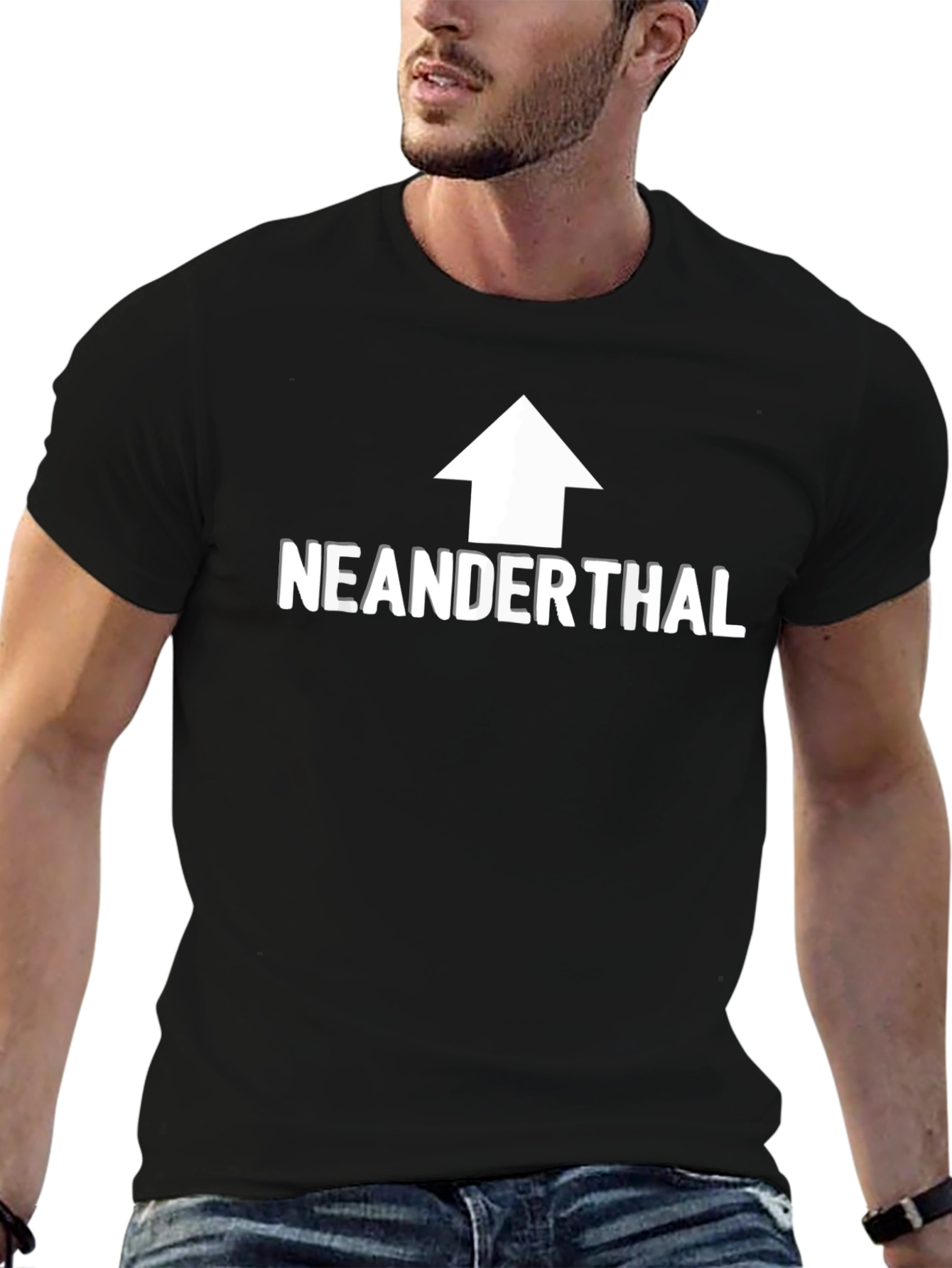 Camiseta Negra Neanderthal - Estilo Casual