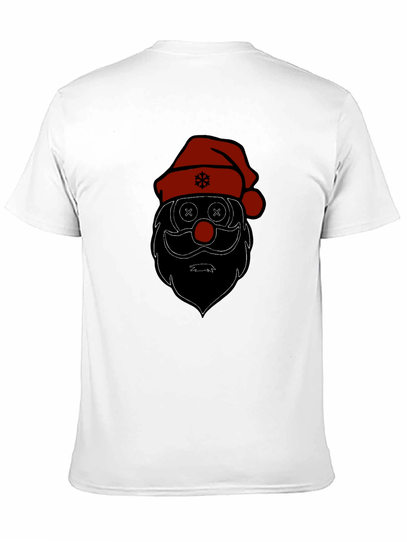 Camiseta Negra Estampado Santa Claus Divertido