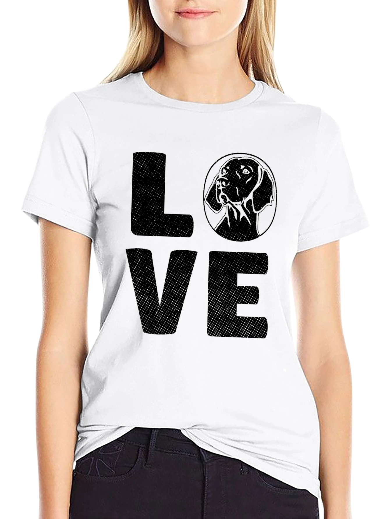 Camiseta Negra LOVE con Silueta de Perro