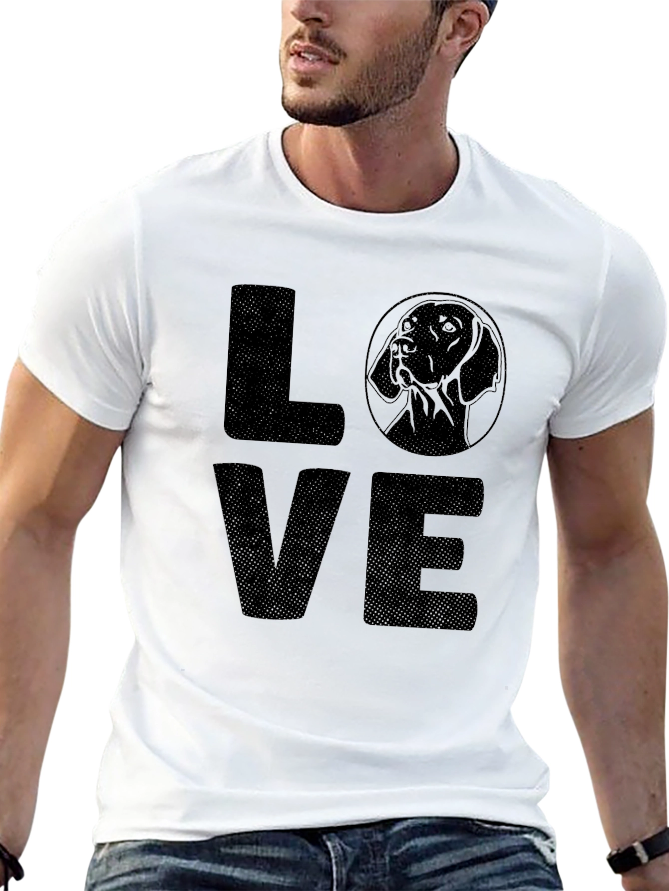 Camiseta Negra LOVE con Silueta de Perro