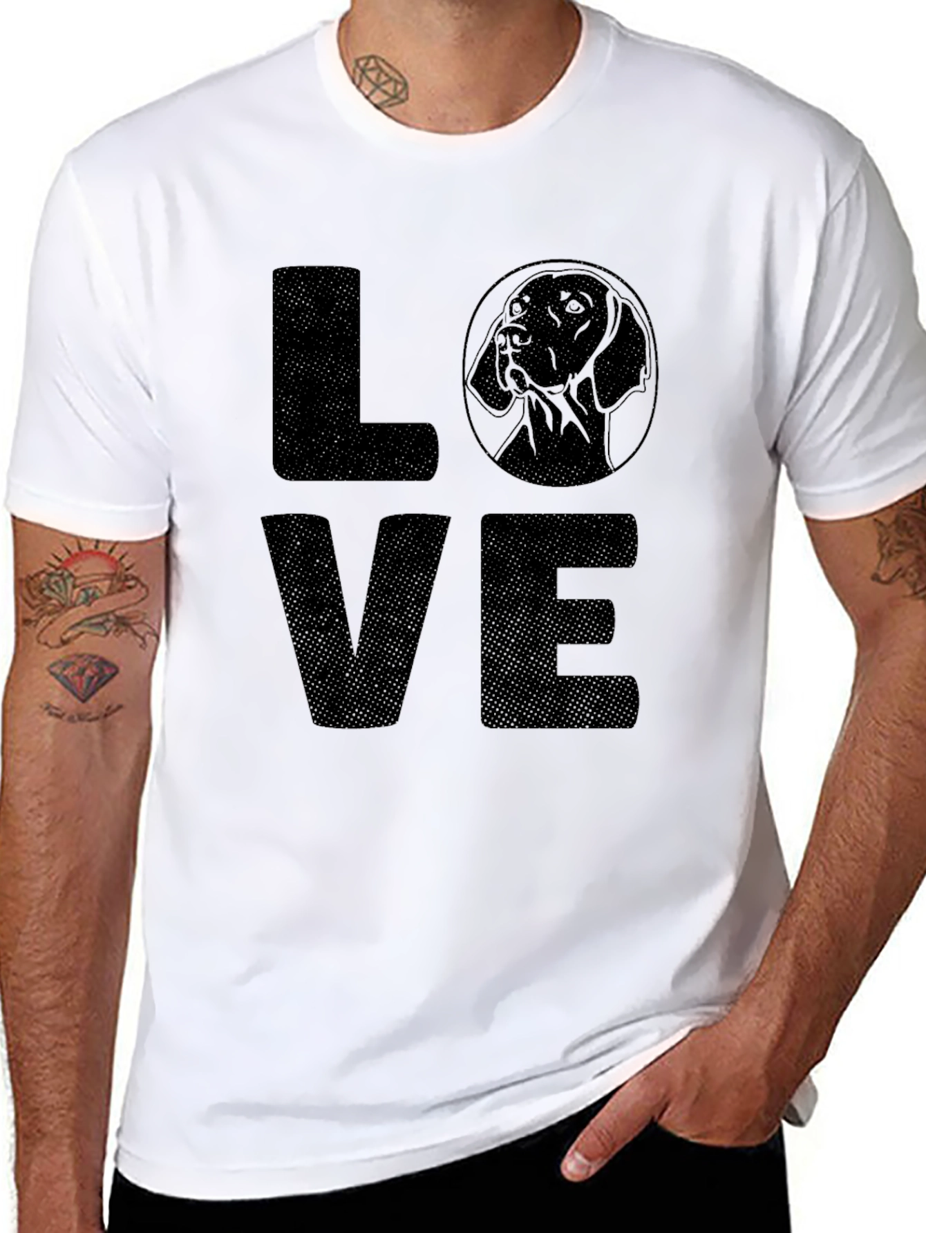 Camiseta Negra LOVE con Silueta de Perro