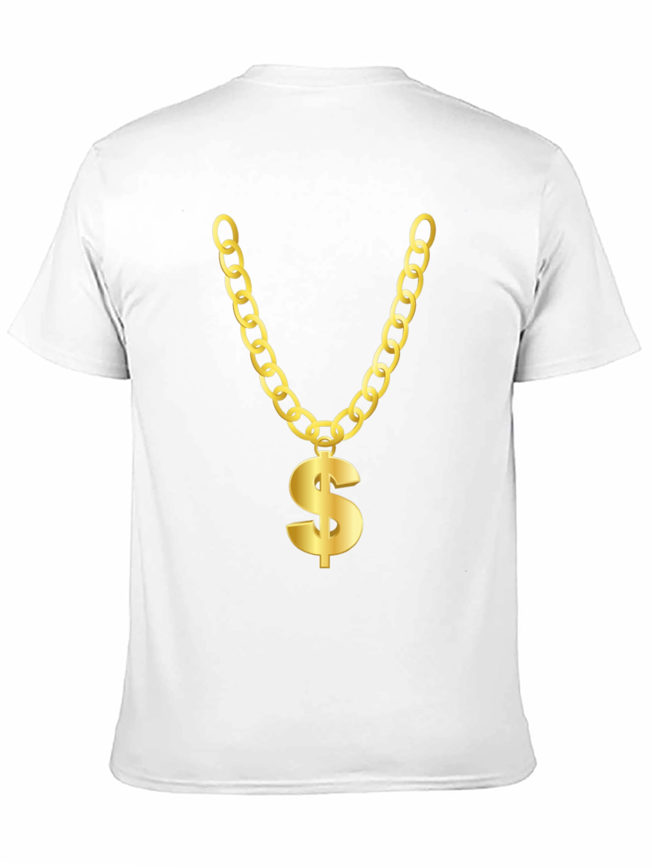 Camiseta Negra con Collar de Dólar Dorado