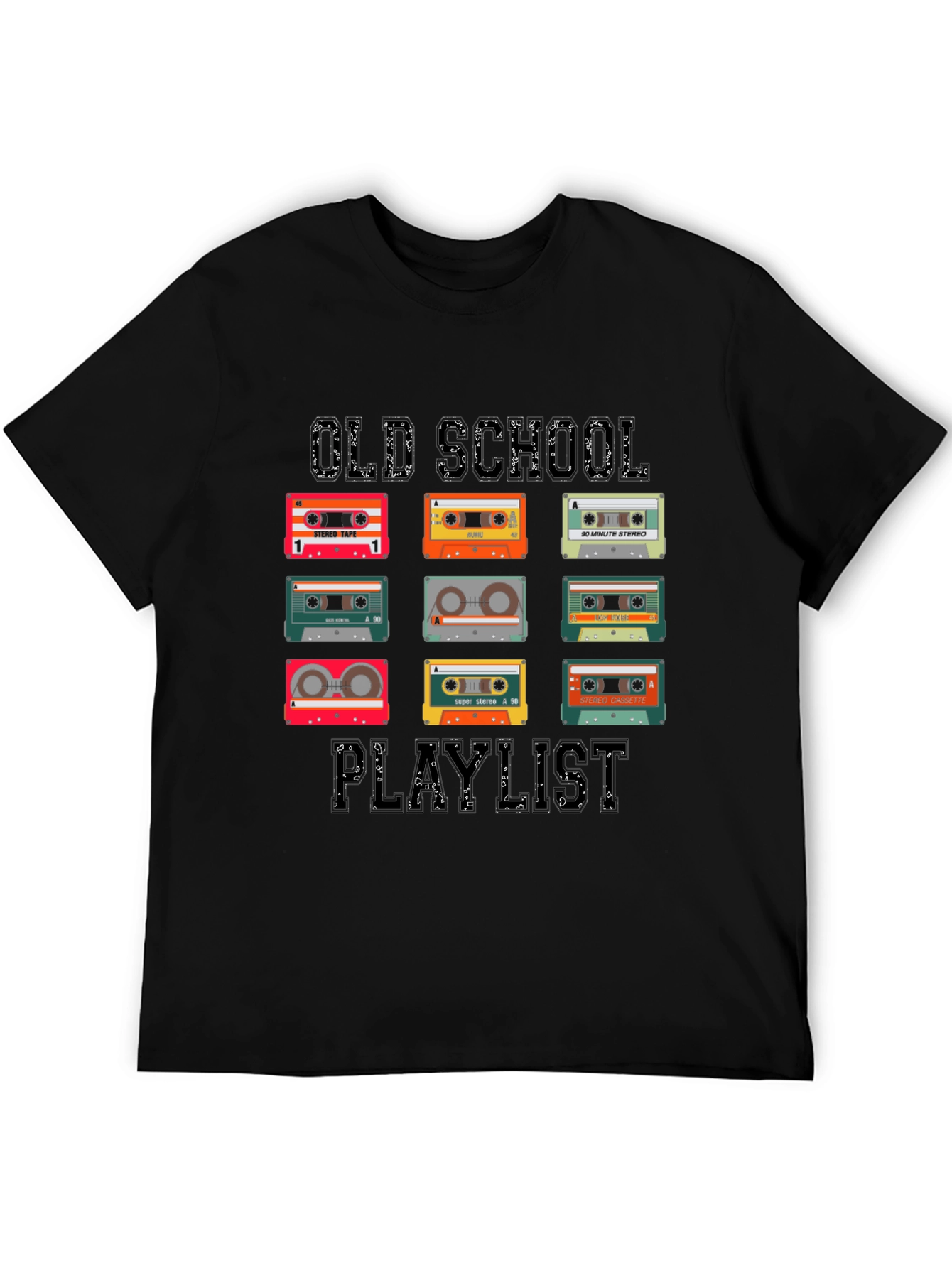 Camiseta Negra Old School Playlist