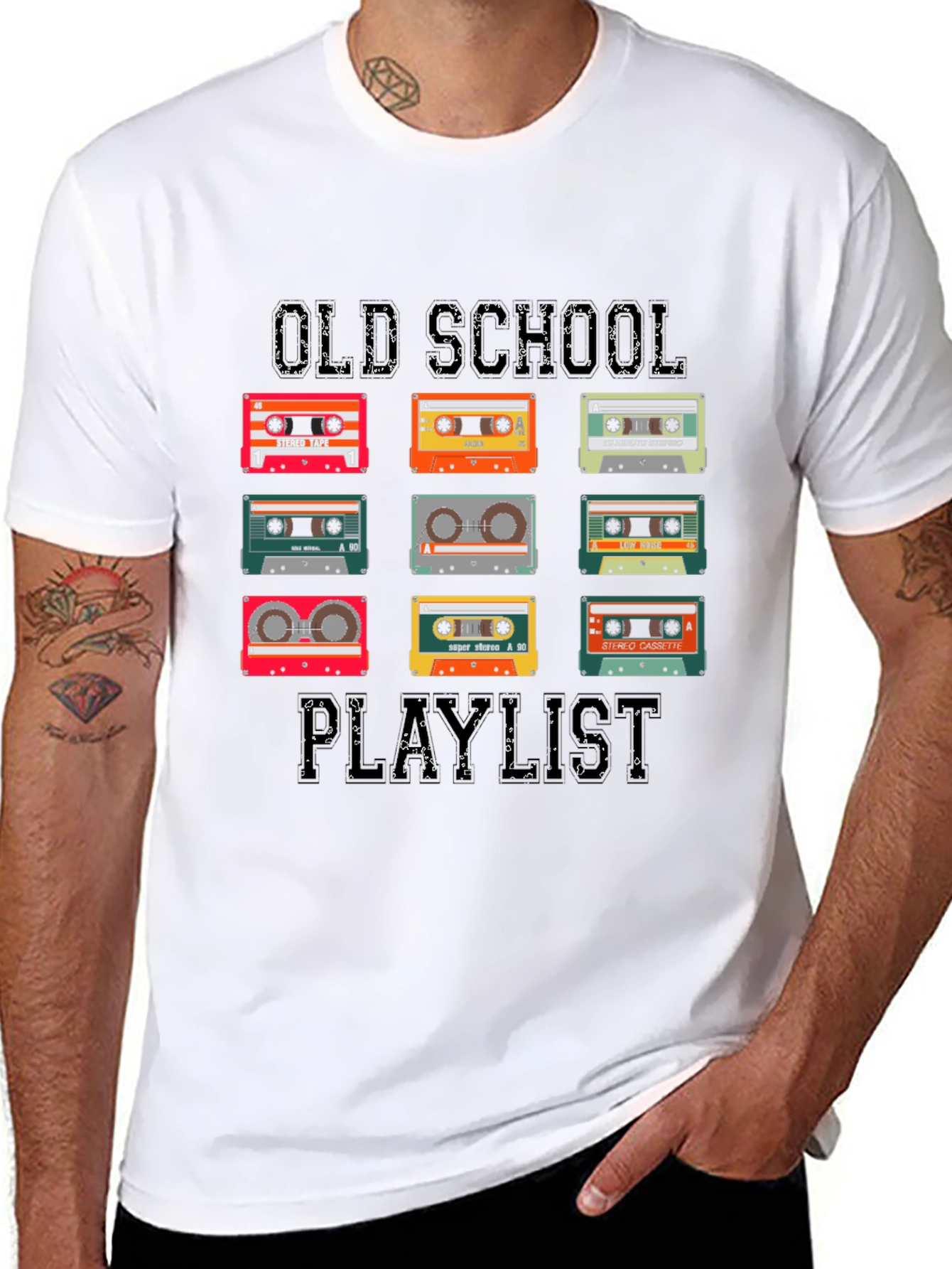 Camiseta Negra Old School Playlist