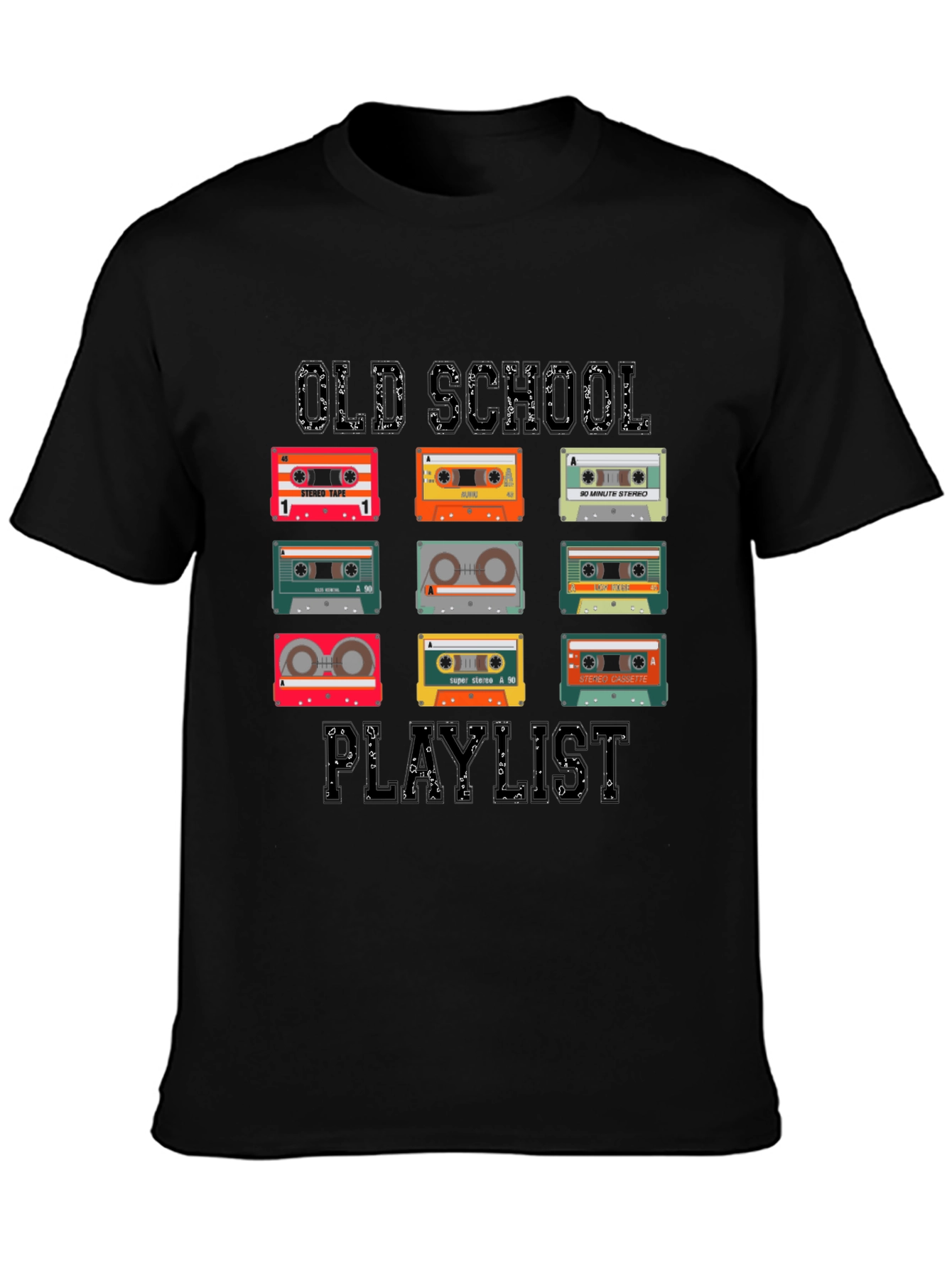 Camiseta Negra Old School Playlist