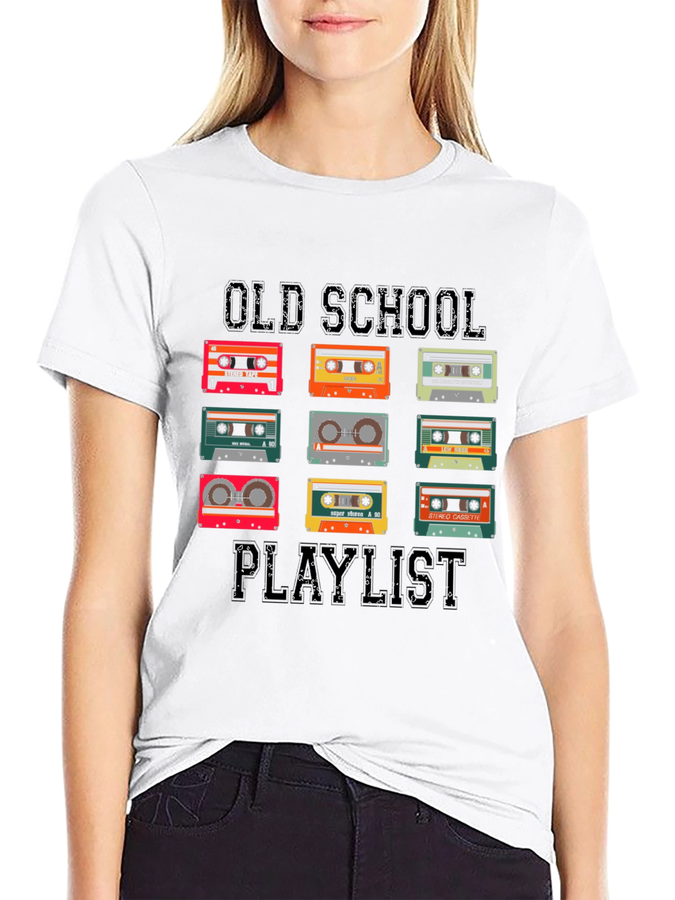 Camiseta Negra Old School Playlist