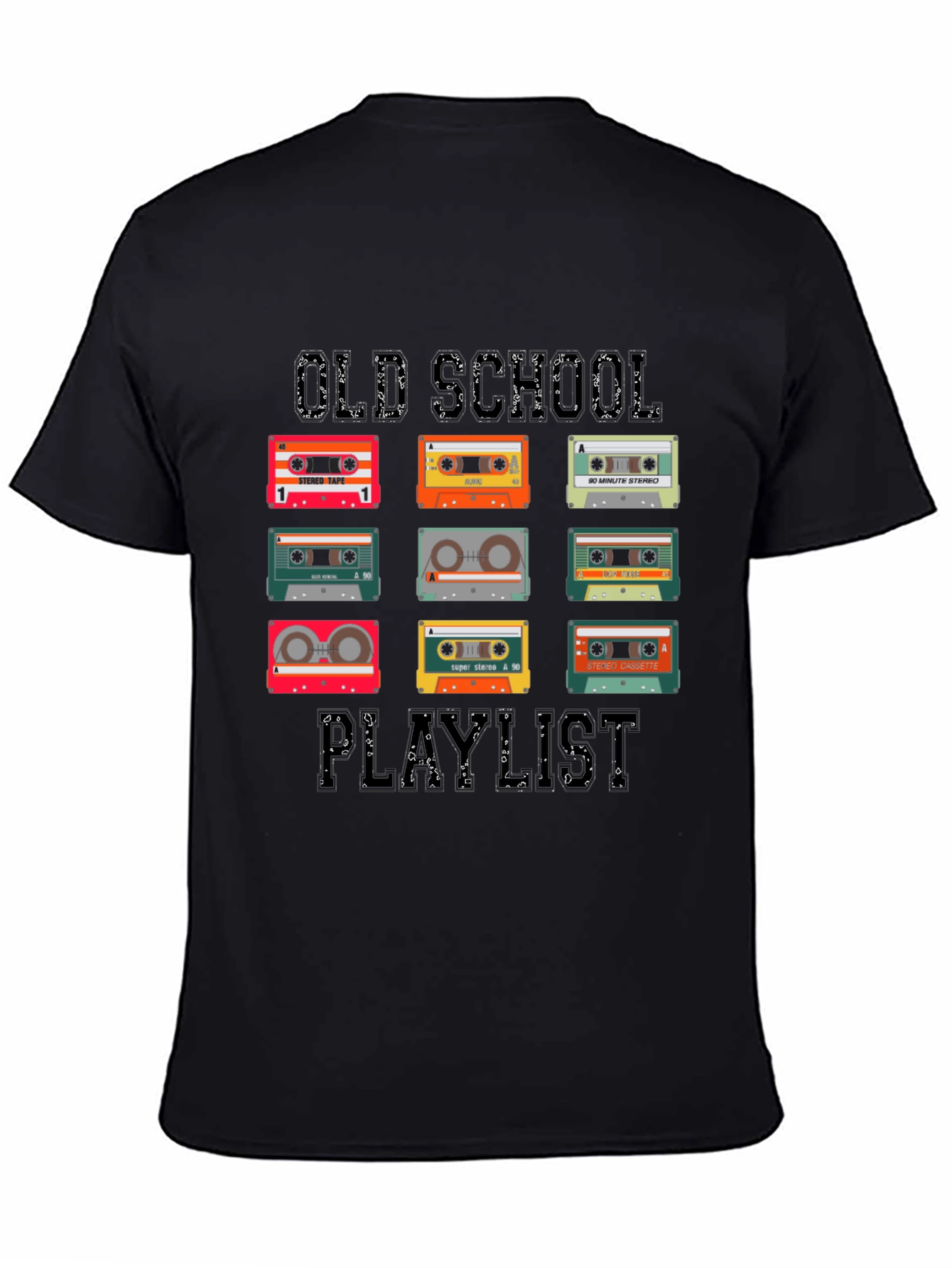 Camiseta Negra Old School Playlist