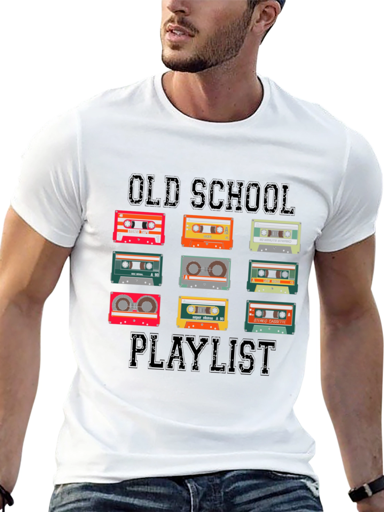 Camiseta Negra Old School Playlist