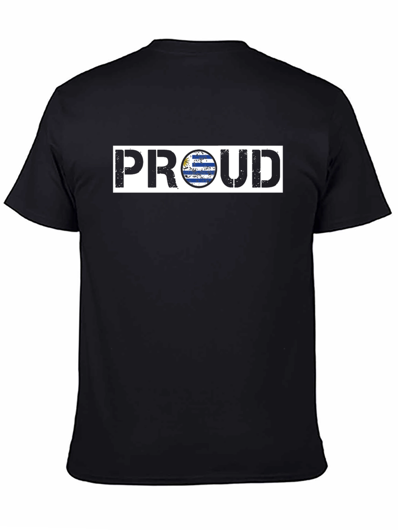 Camiseta Negra PROUD Uruguay - Estilo Casual