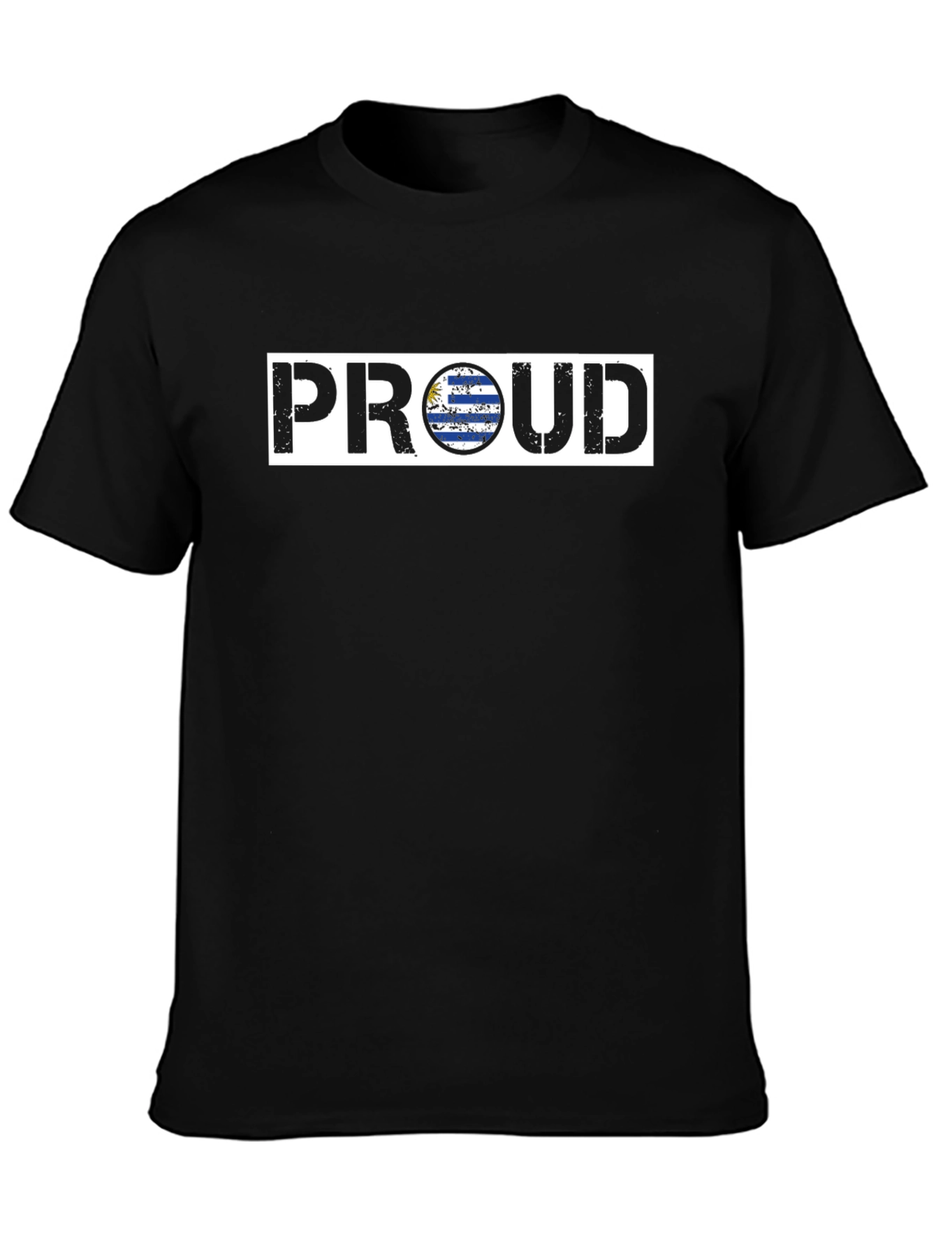 Camiseta Negra PROUD Uruguay - Estilo Casual