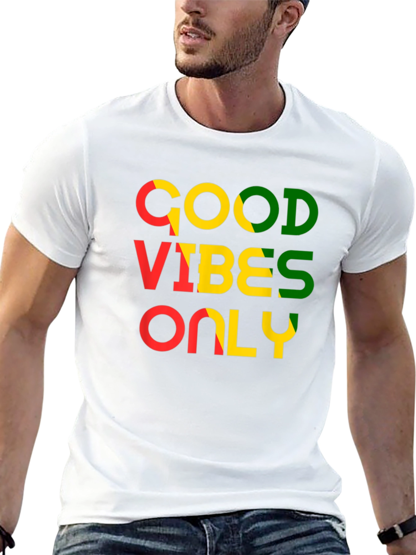 Camiseta Negra con Diseño Good Vibes Only