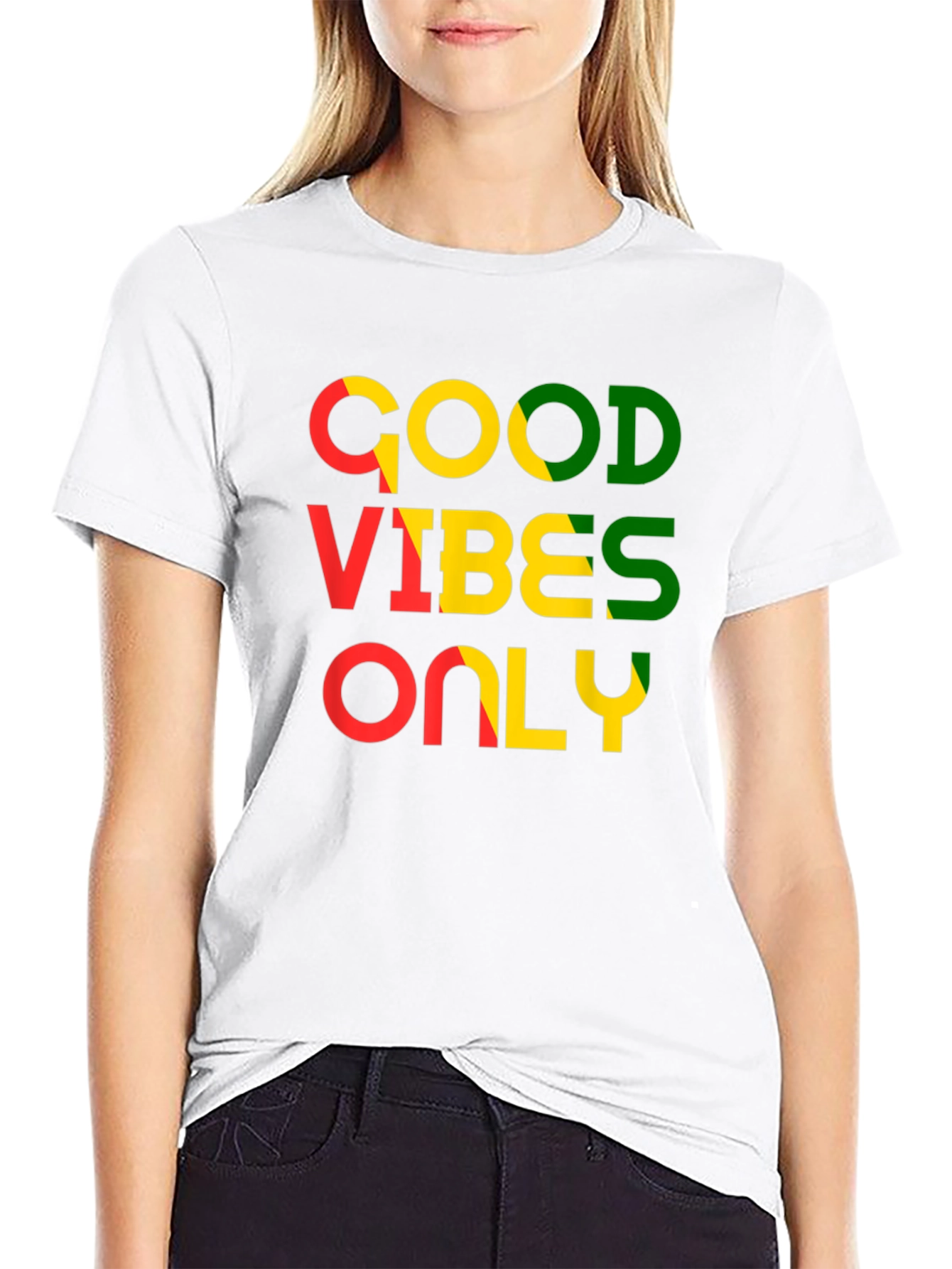 Camiseta Negra con Diseño Good Vibes Only