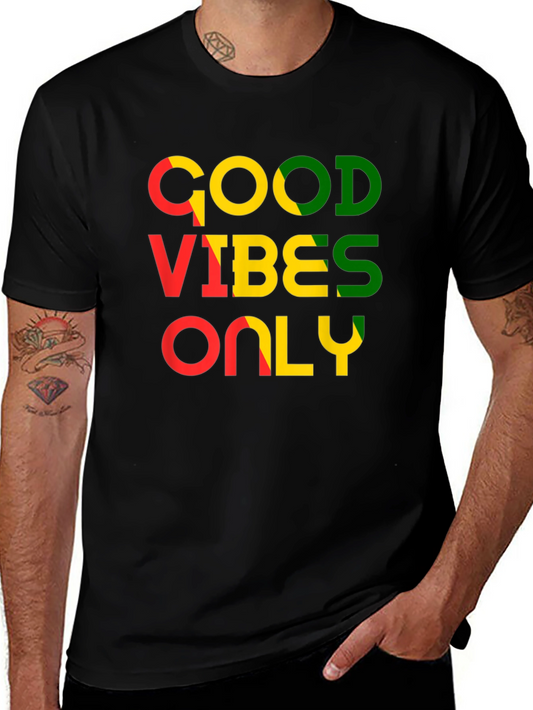 Camiseta Negra con Diseño Good Vibes Only