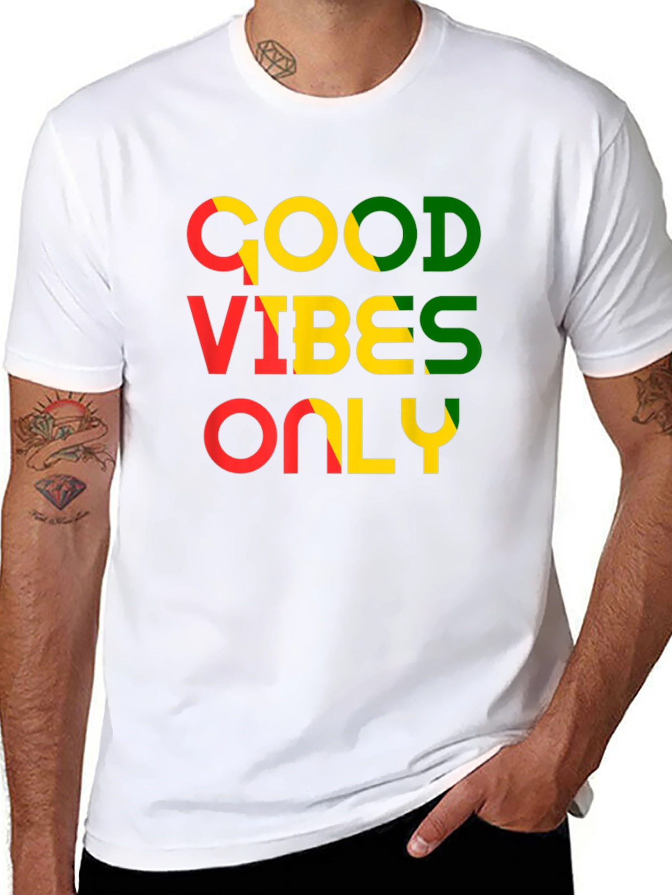 Camiseta Negra con Diseño Good Vibes Only