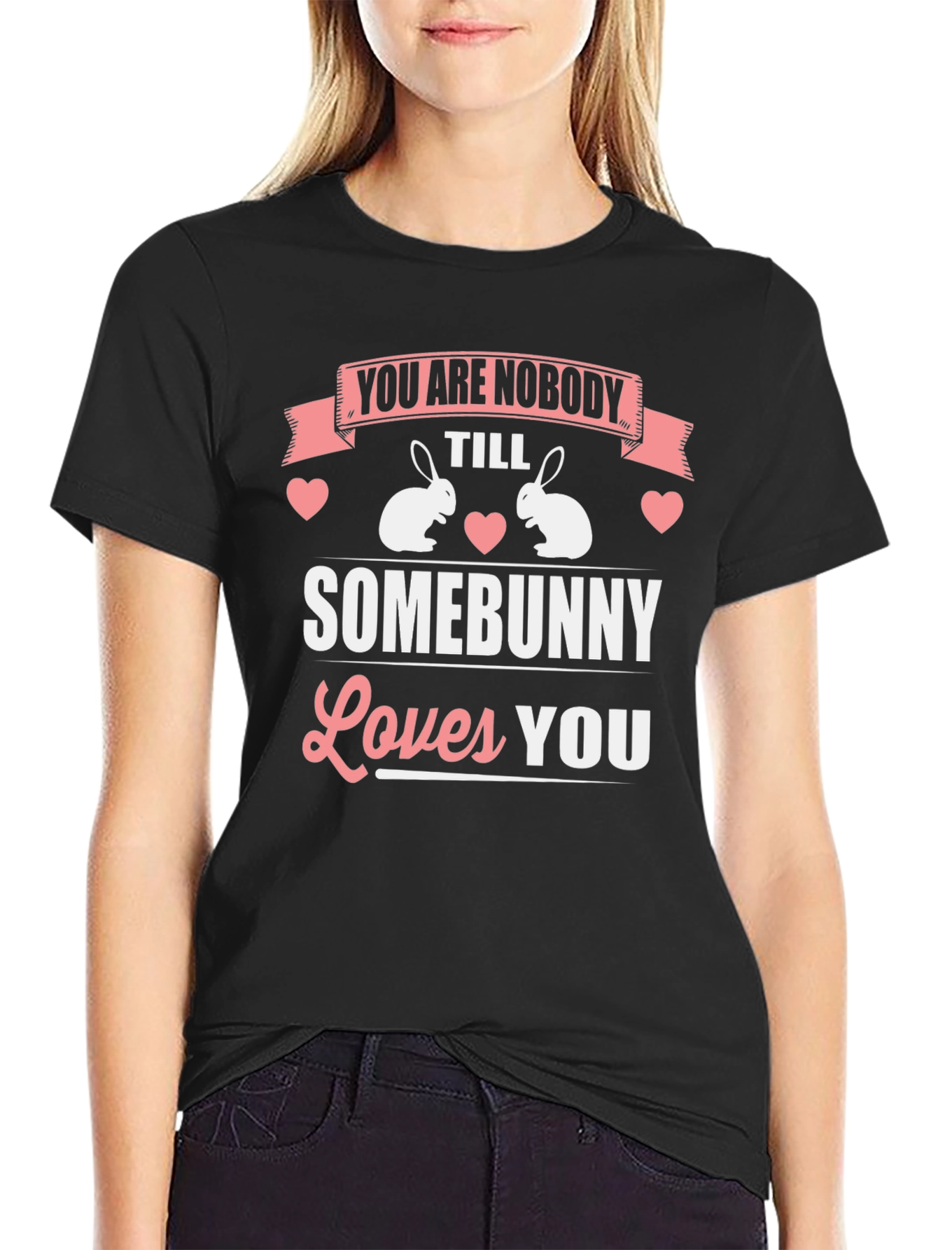 Camiseta Hombre Diseño Conejo Somebunny Loves You