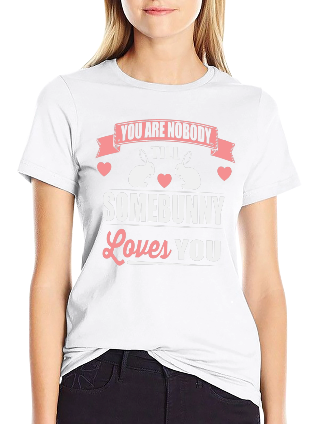 Camiseta Hombre Diseño Conejo Somebunny Loves You