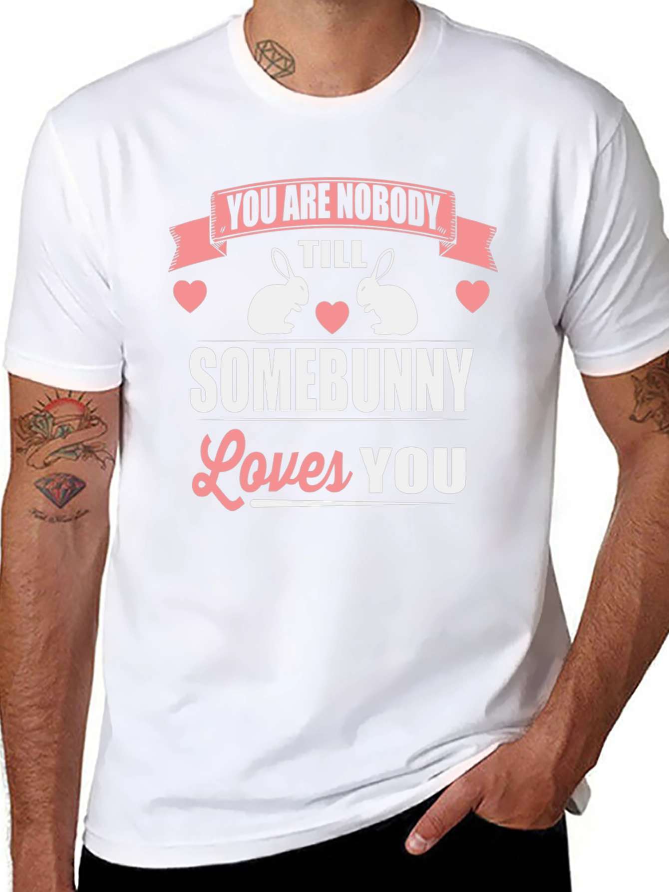 Camiseta Hombre Diseño Conejo Somebunny Loves You