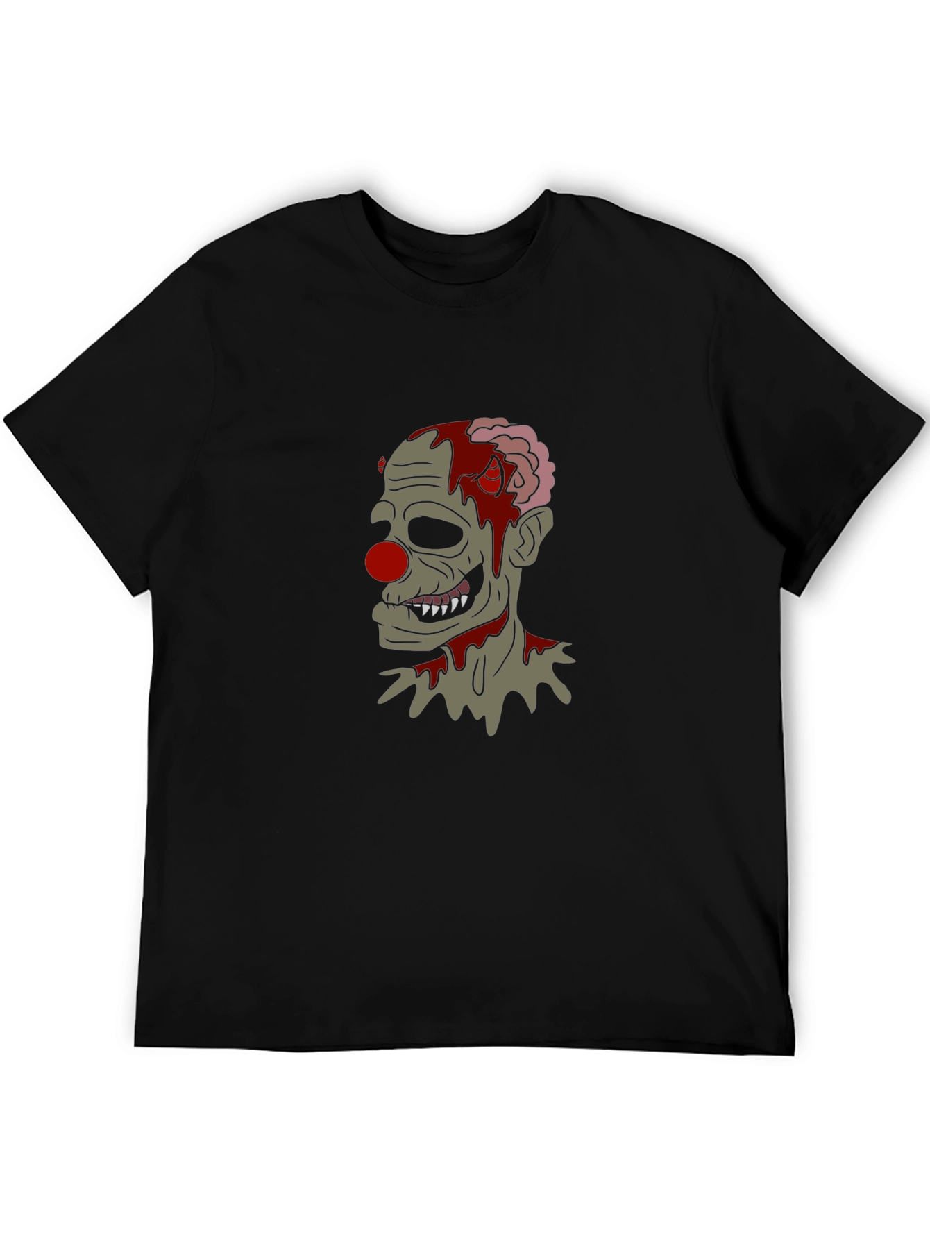 Camiseta Negra con Diseño de Payaso Zombie